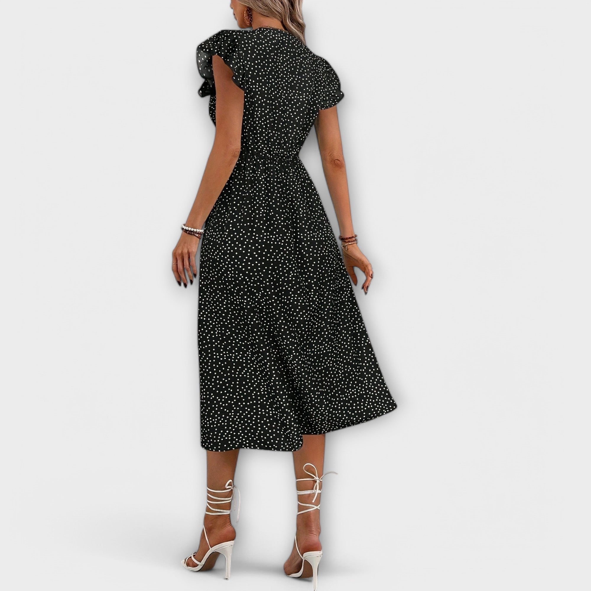 Stilvolles Polka-Dot Midi-Kleid