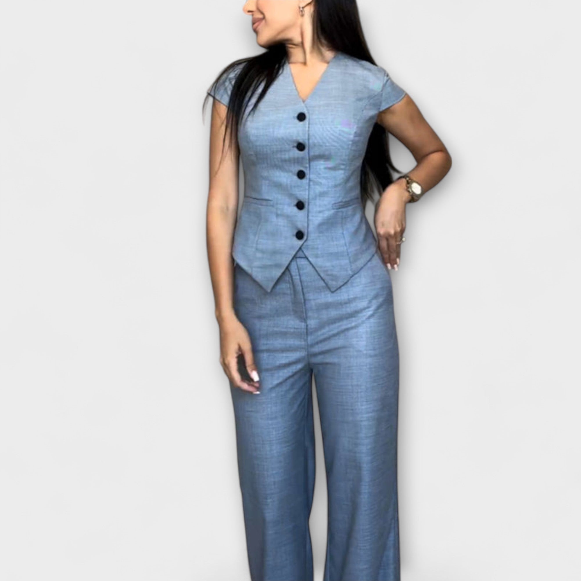 Ivy - Schickes V-Ausschnitt-Top und Hosen-Set Nora Zurich