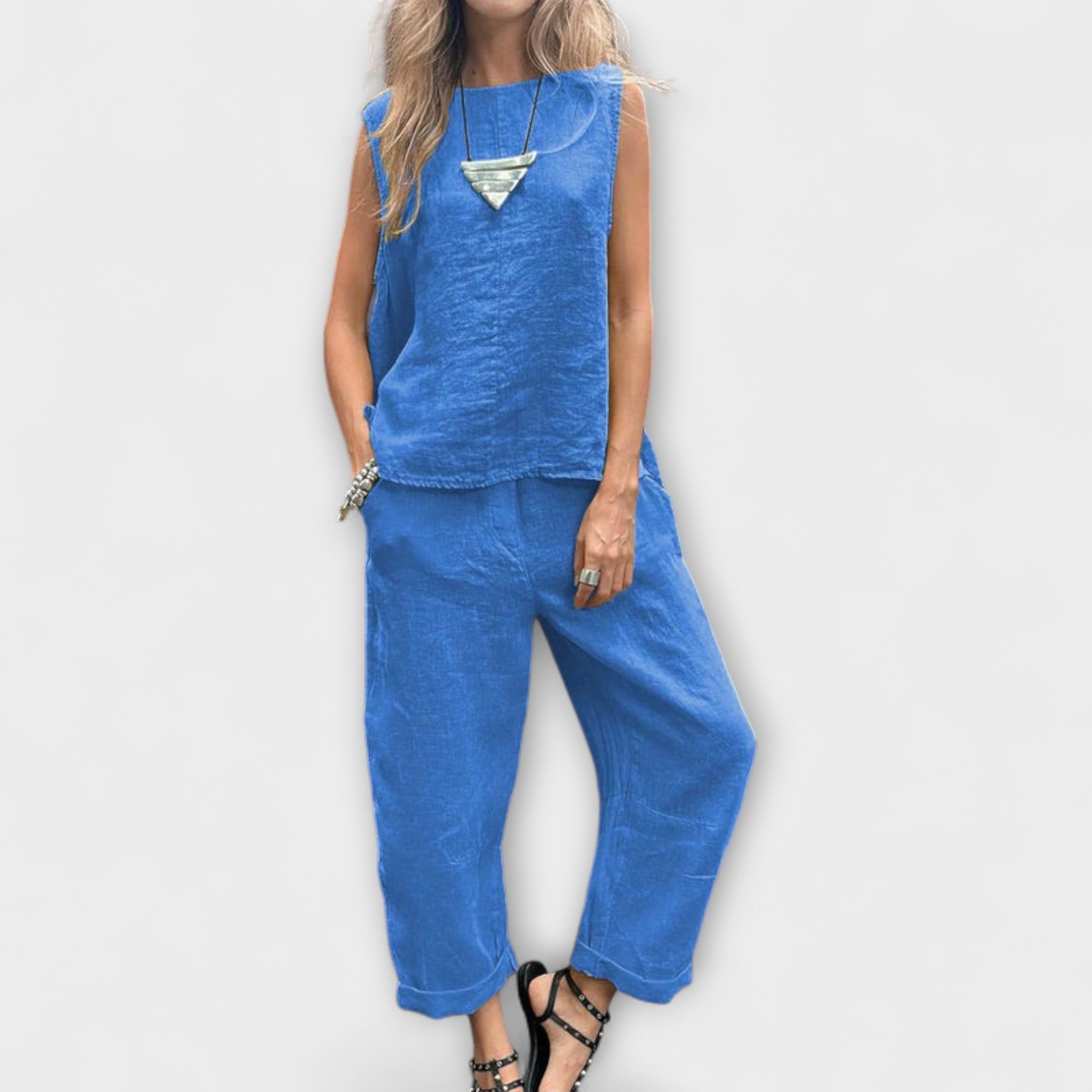 Jennifer - Entspanntes Baumwolle-Leinen Outfit Nora Zurich