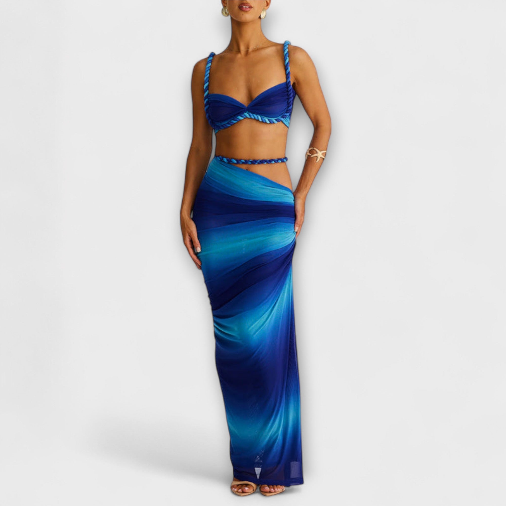 Jane - Schickes Gradient Zopf Crop Top & Overskirt Duo Nora Zurich