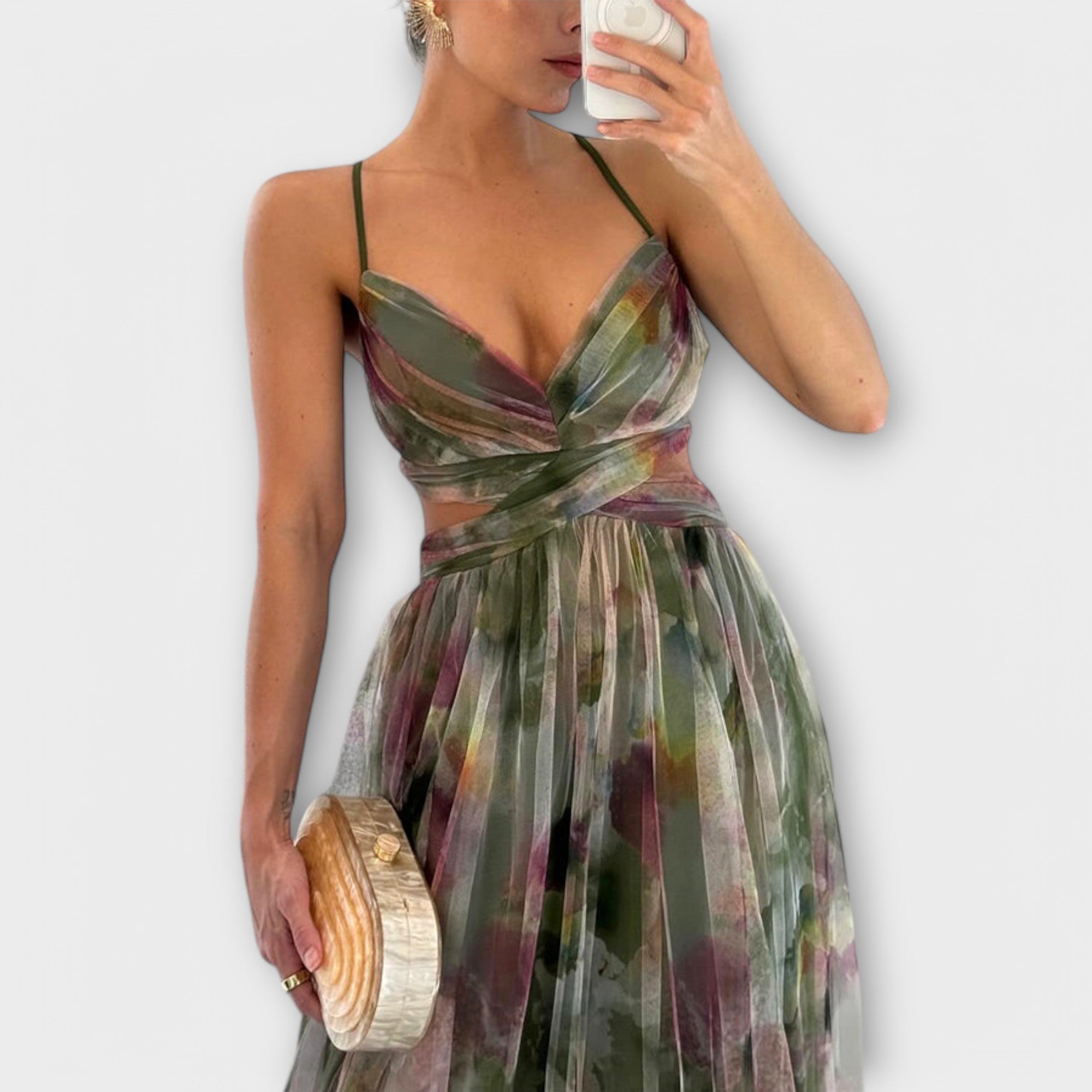 Annai Mesh Maxi Kleid - Elegant und Figurformend