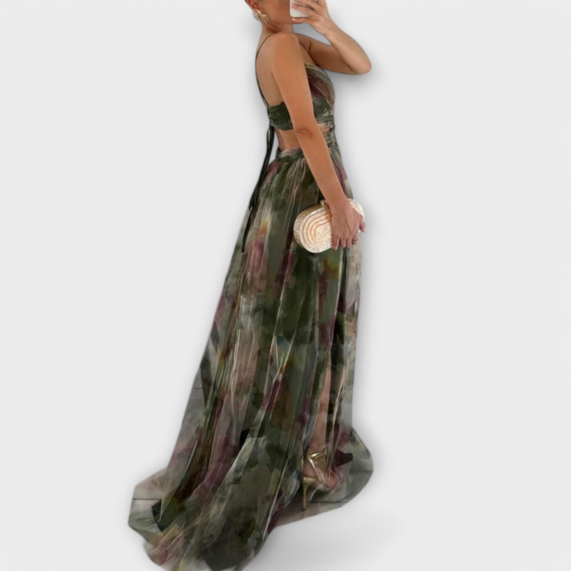Annai Mesh Maxi Kleid - Elegant und Figurformend