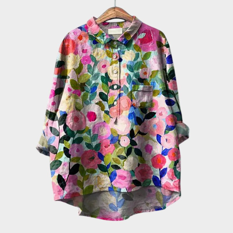 Lovina | Premium-Bluse mit Spitzenbesatz