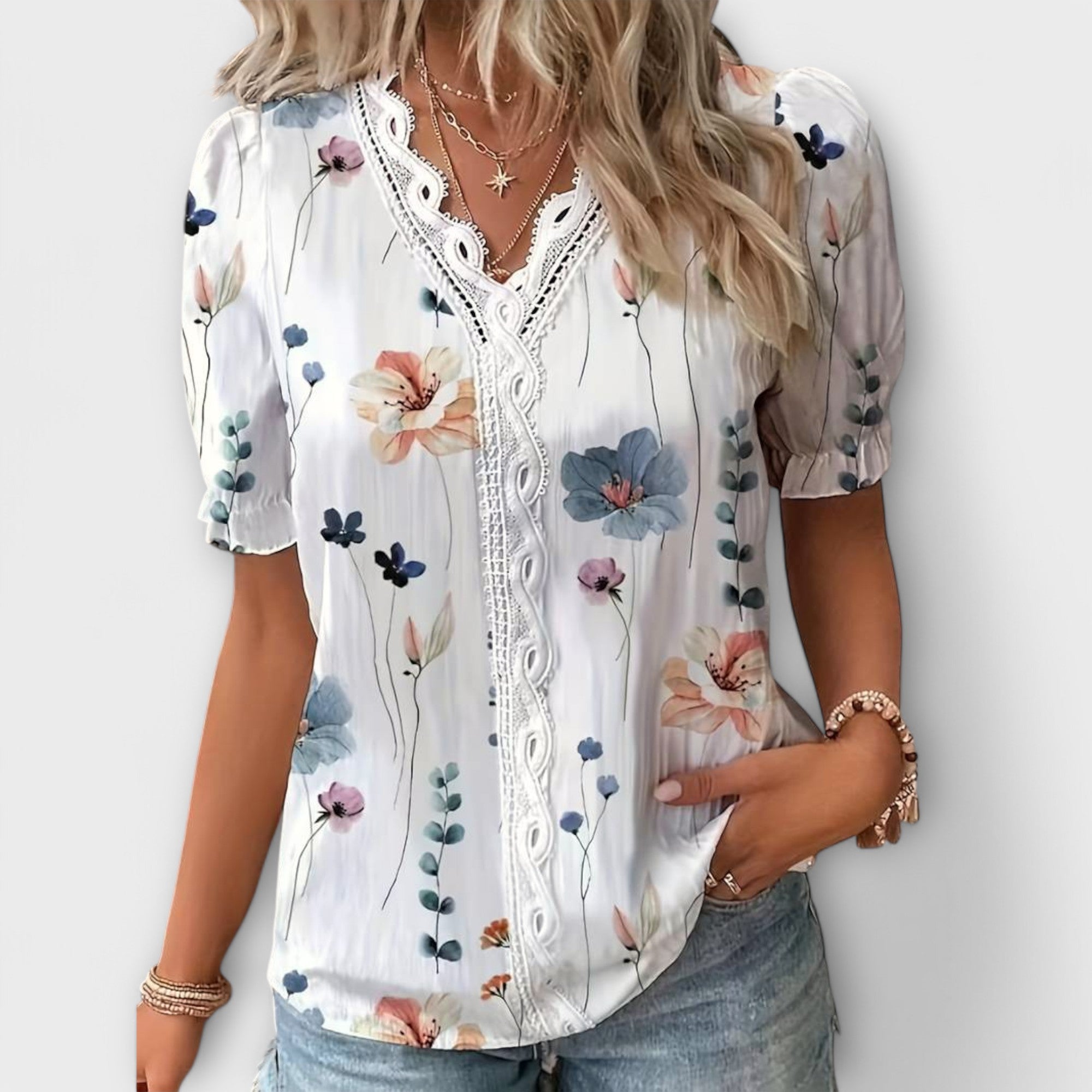 Emily – Stylische V-Ausschnitt Bluse