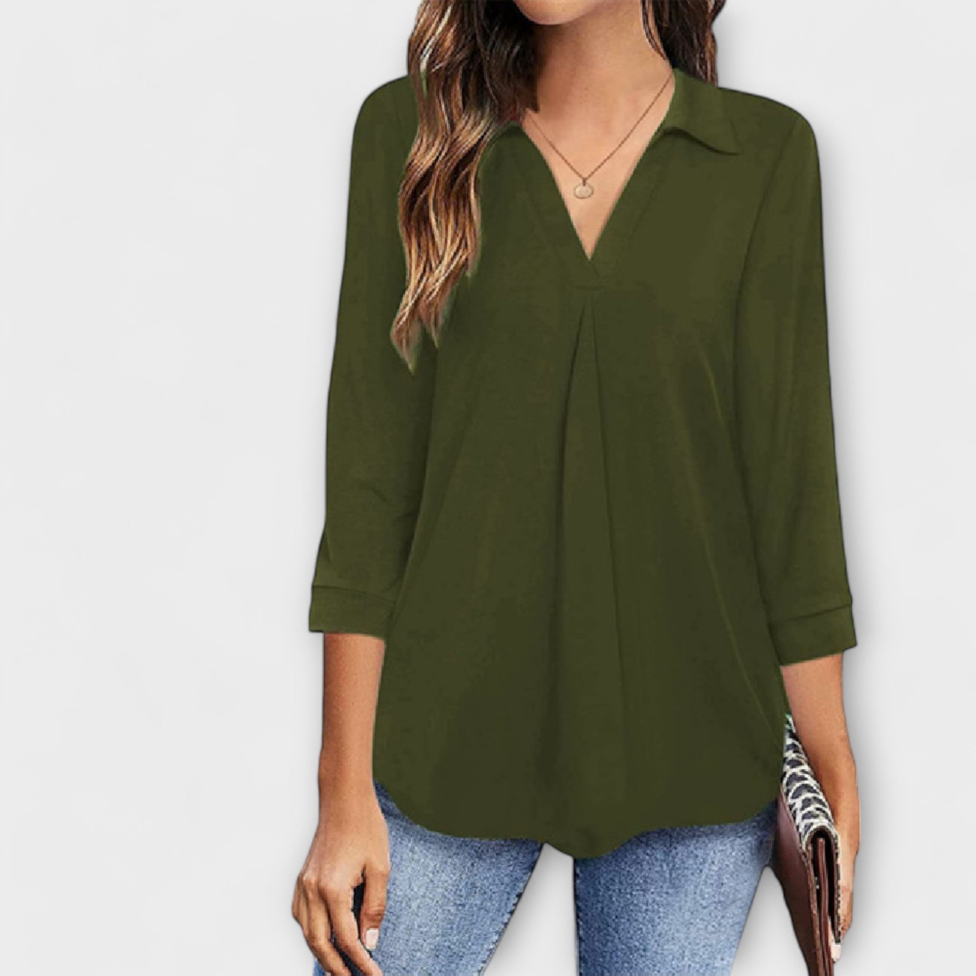 Jessica - lässige Bluse mit V-Ausschnitt