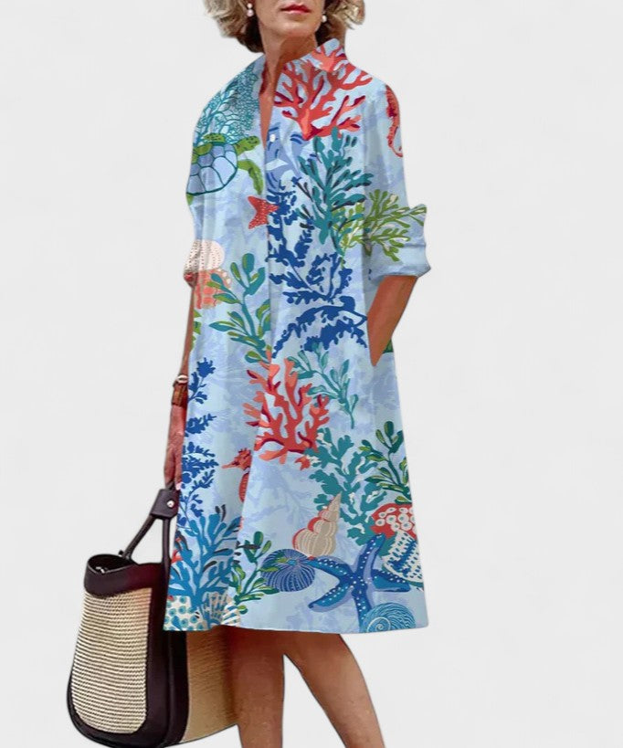 Cora – Kleid mit Ozean-Print