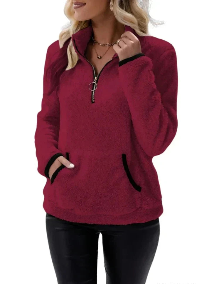 Harper Soft Touch Pullover mit Sherpa-Textur