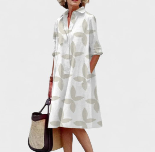 Dove – Minimalistisches neutrales Musterkleid