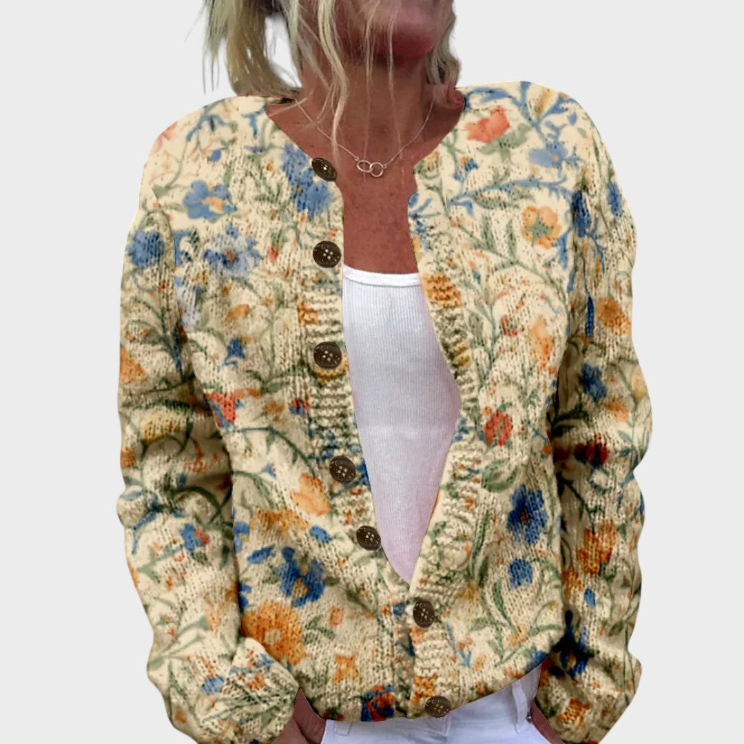 Cláudia - Herbstblumen-Cardigan Nora Zurich