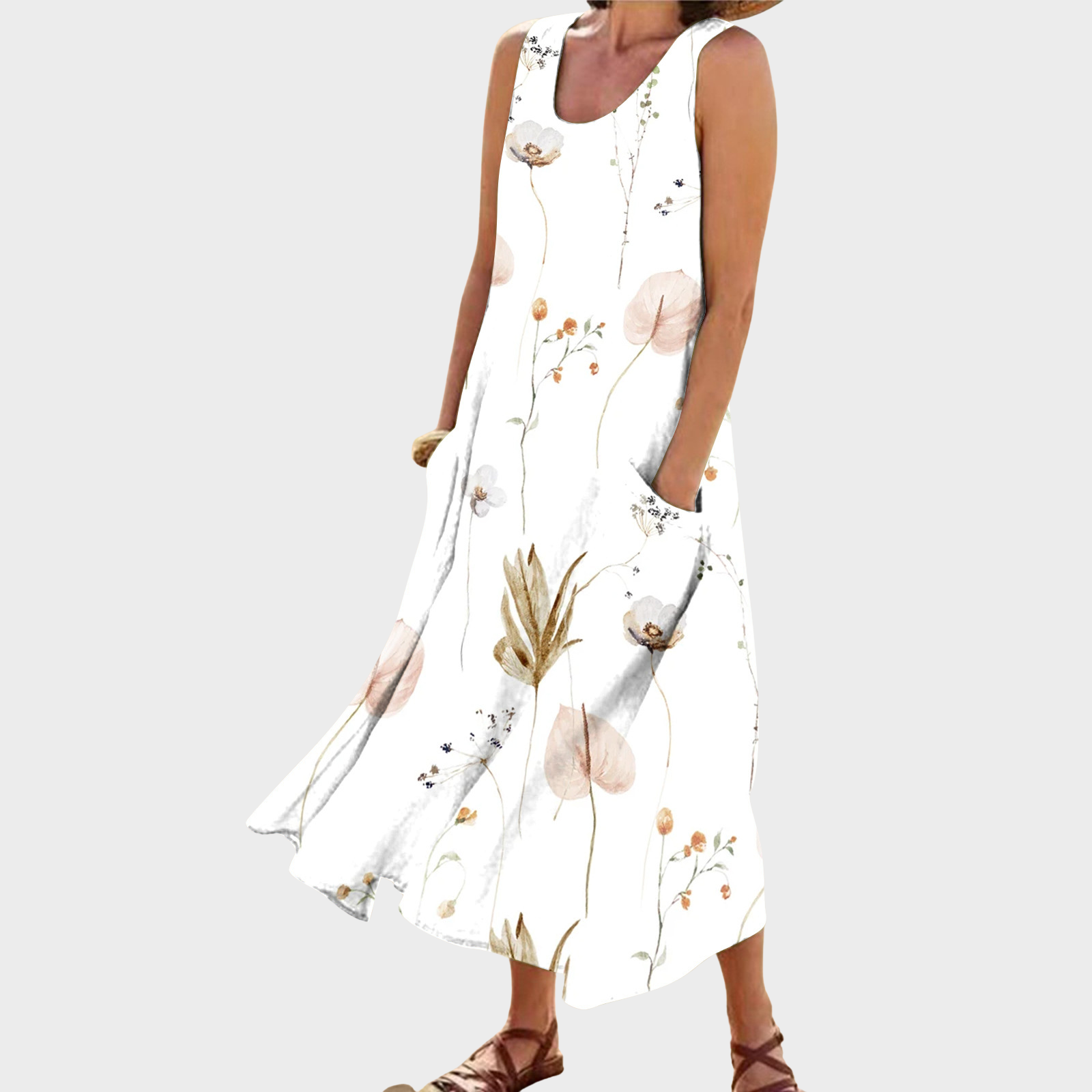 Eliza – Elegantes botanisches Print-Sommerkleid