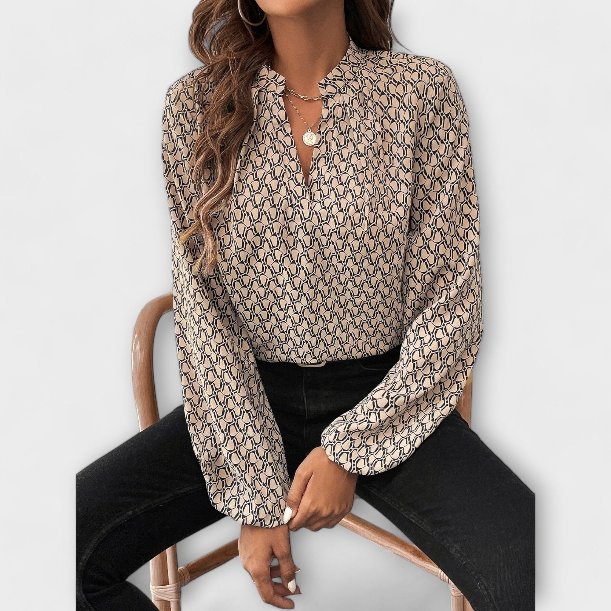 Relaxiva Bluse mit Muster und eleganten Ärmeln