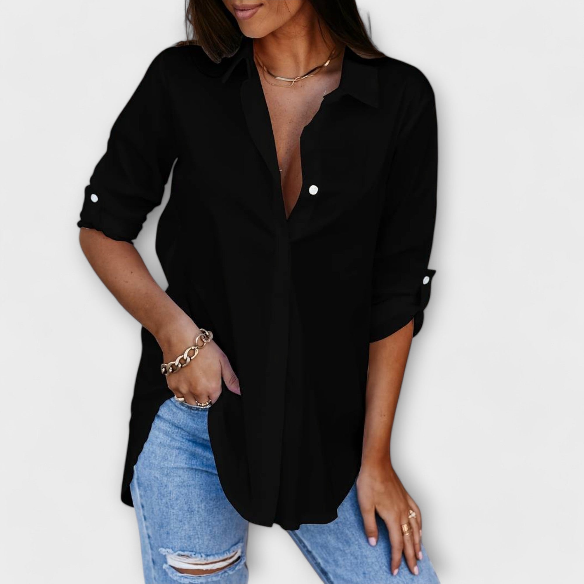 Jessica - lässige Bluse mit V-Ausschnitt