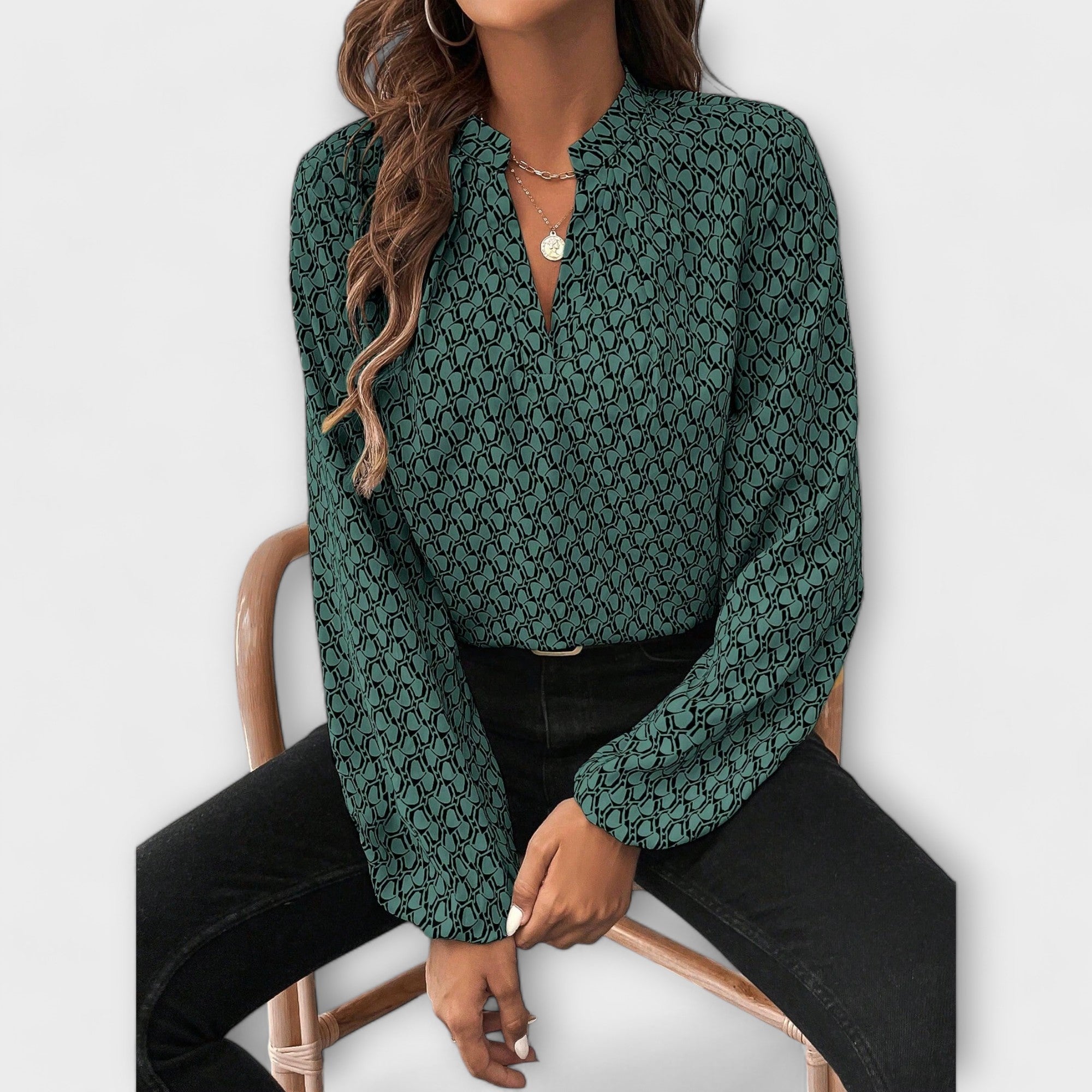 Relaxiva Bluse mit Muster und eleganten Ärmeln