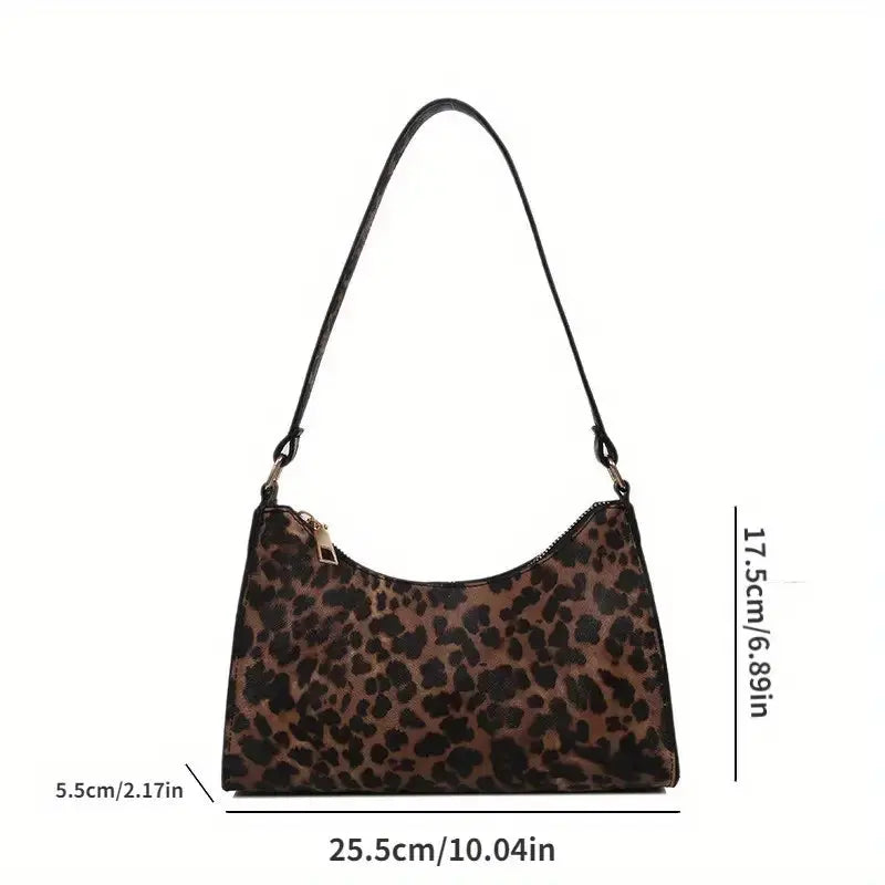 Nora. - Schultertasche im französischen Stil mit Leopardenmuster Nora Zurich