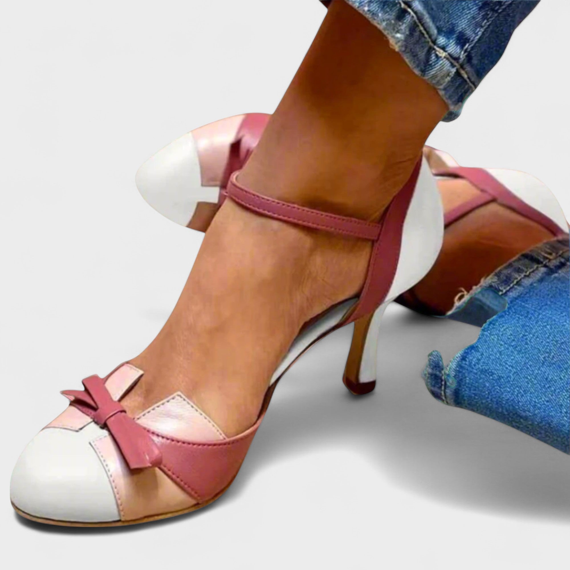 Lysa | Farbblock-Bogenriemen-High Heels