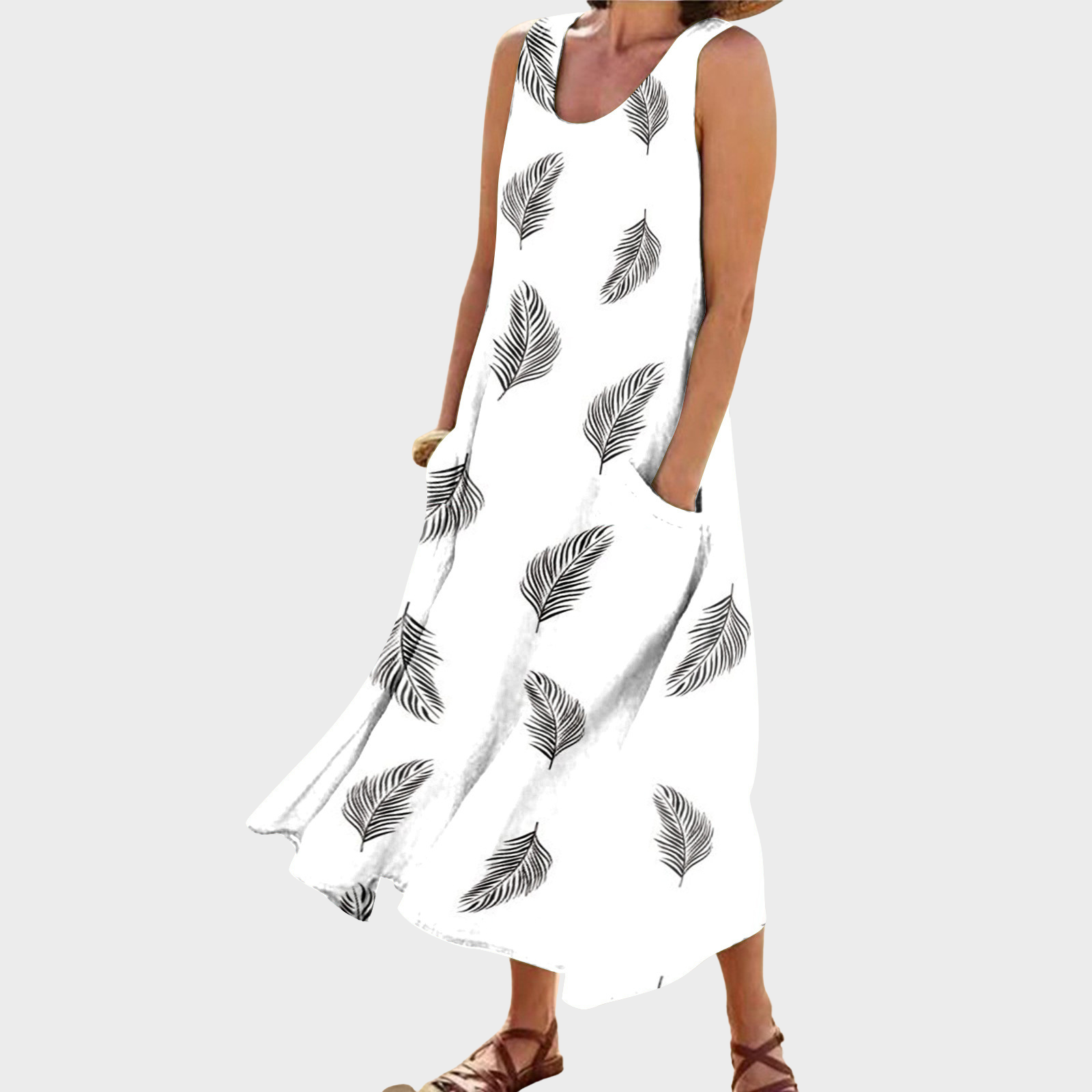 Brielle – Schickes Sommerkleid mit Blattdruck