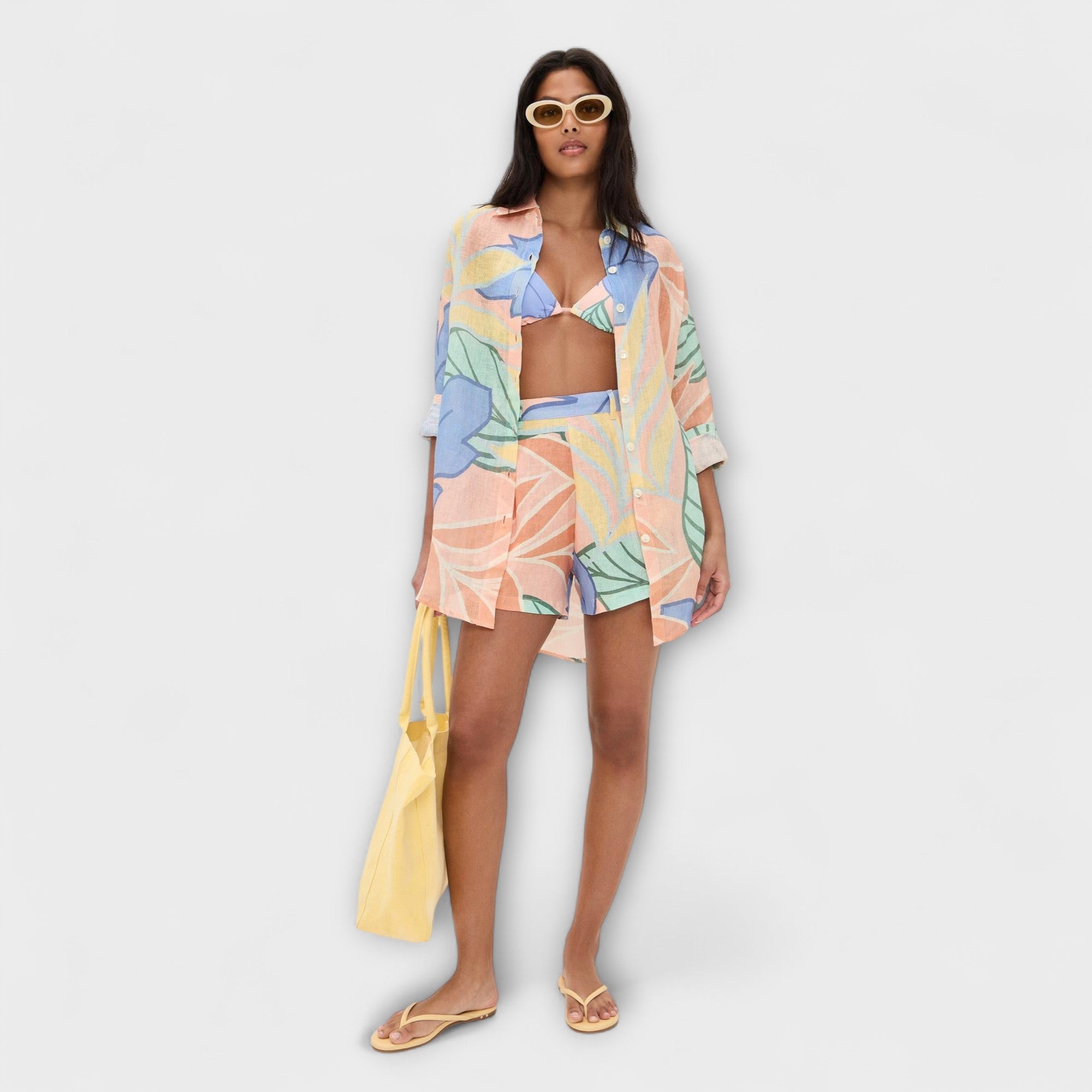 Mary - Tropisches Blattdruck Kurzset von Playa Boyfriend Nora Zurich