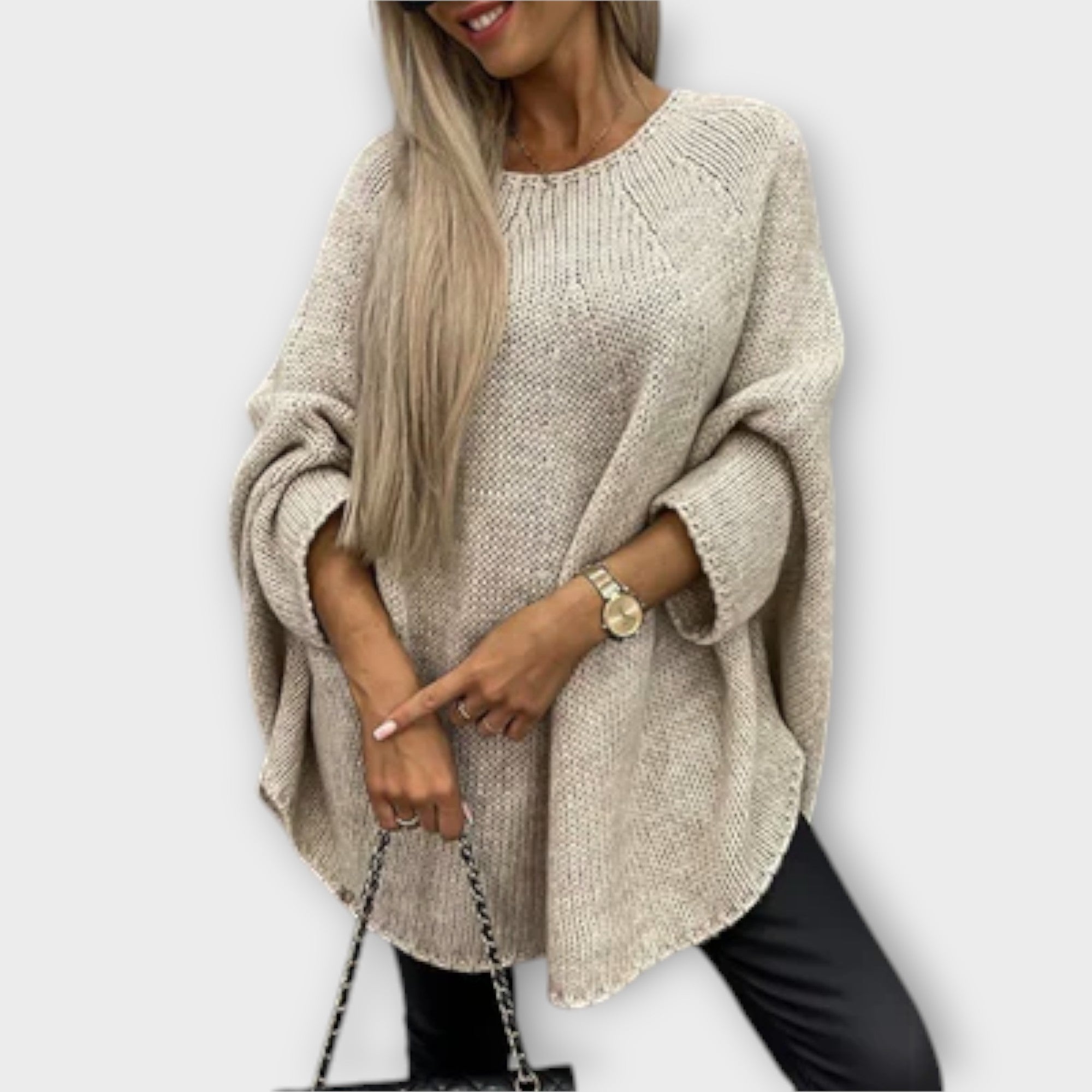 Stylischer Damenpullover mit Rundhalsausschnitt