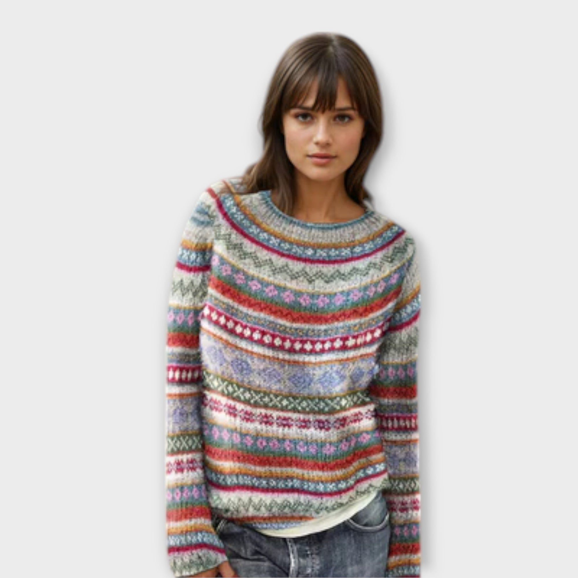 Lässiger und gemütlicher gestreifter Pullover