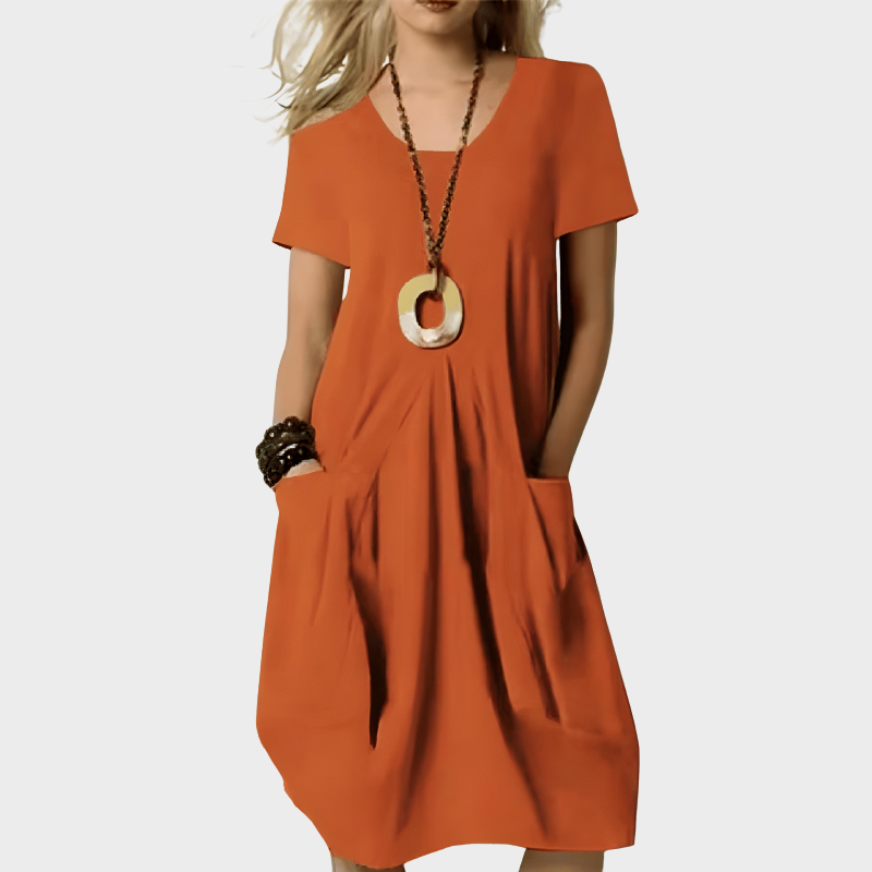 Lina – Lässiges V-Ausschnitt-Kleid