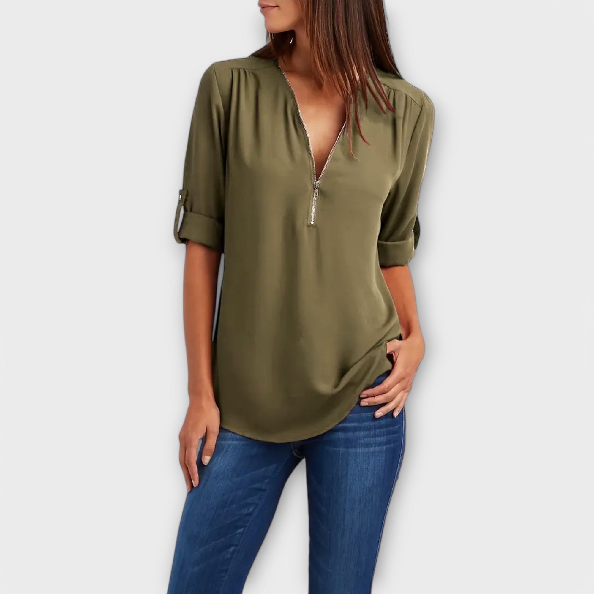 Olivia – Die Entspannte V-Ausschnitt Bluse