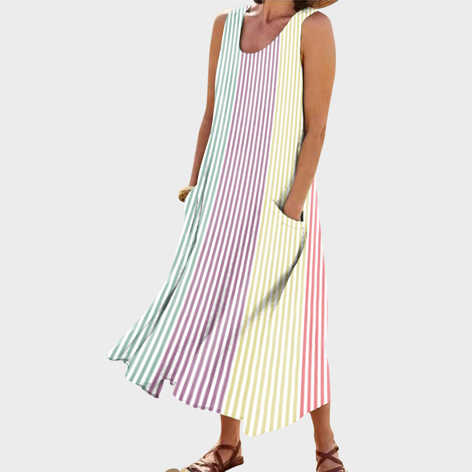 Tessa – Gestreiftes ärmelloses Sommerkleid