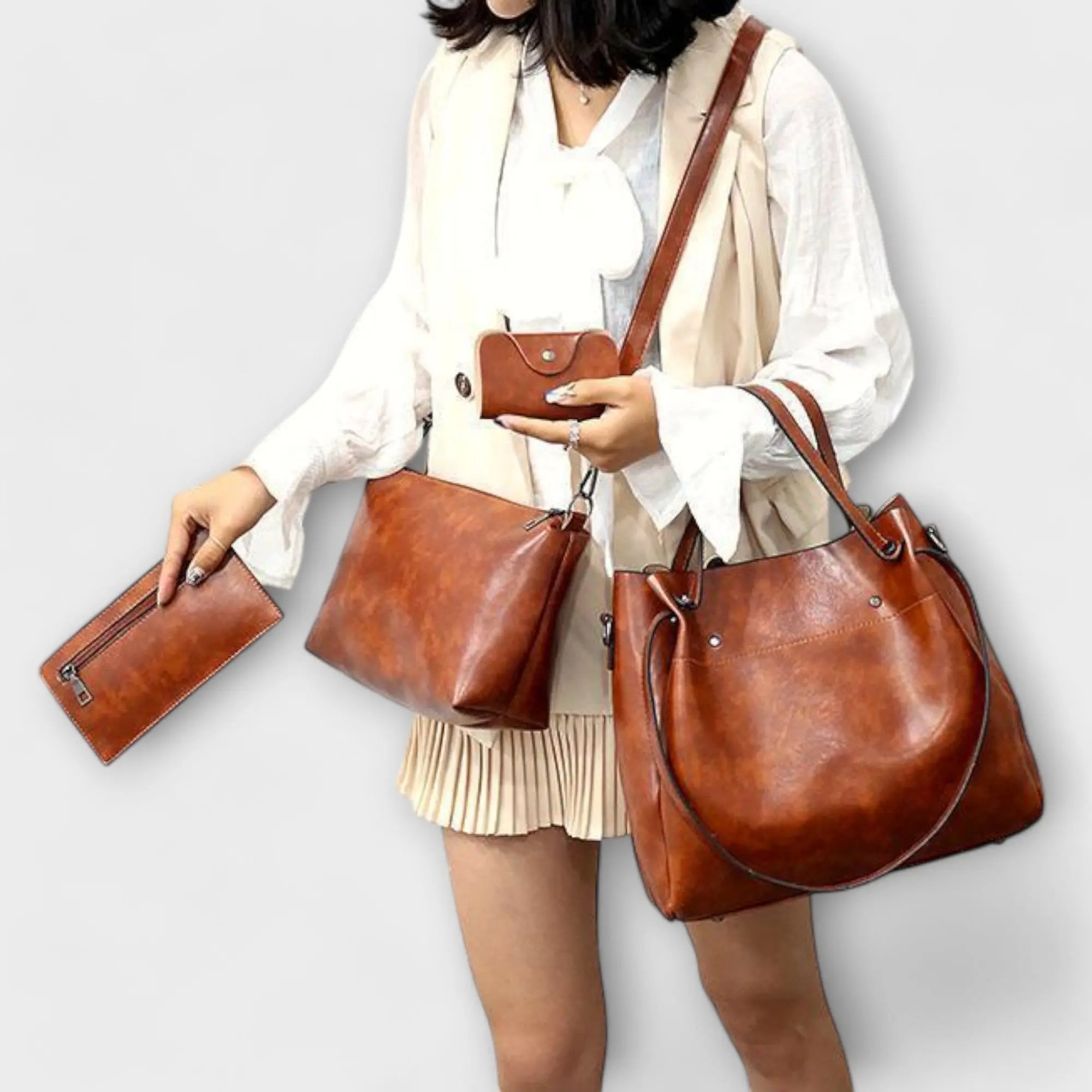 Nora. - 4-teiliges Vintage-Taschen-Set Nora Zurich