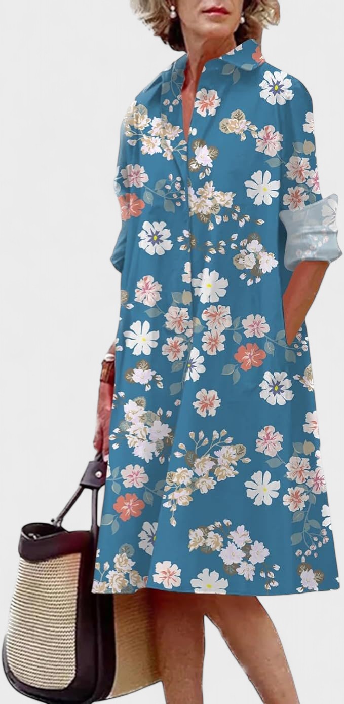 Sophie – Lebhaftes Botanisches Hemdkleid