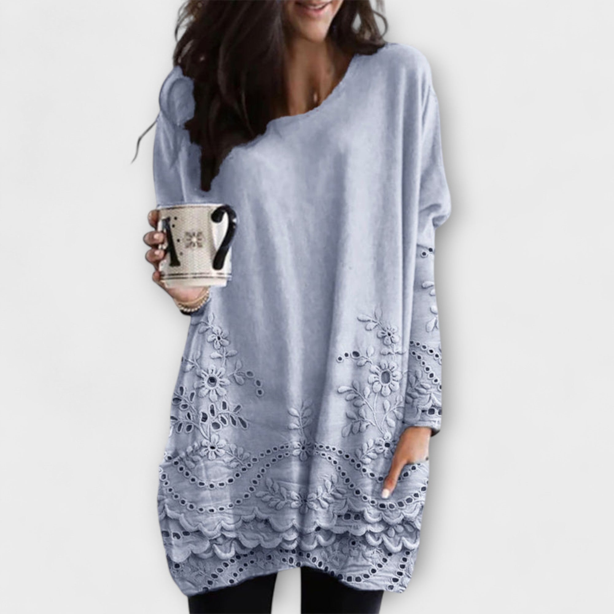 Riley – Bedruckter Pullover mit gesticktem Design Nora Zurich