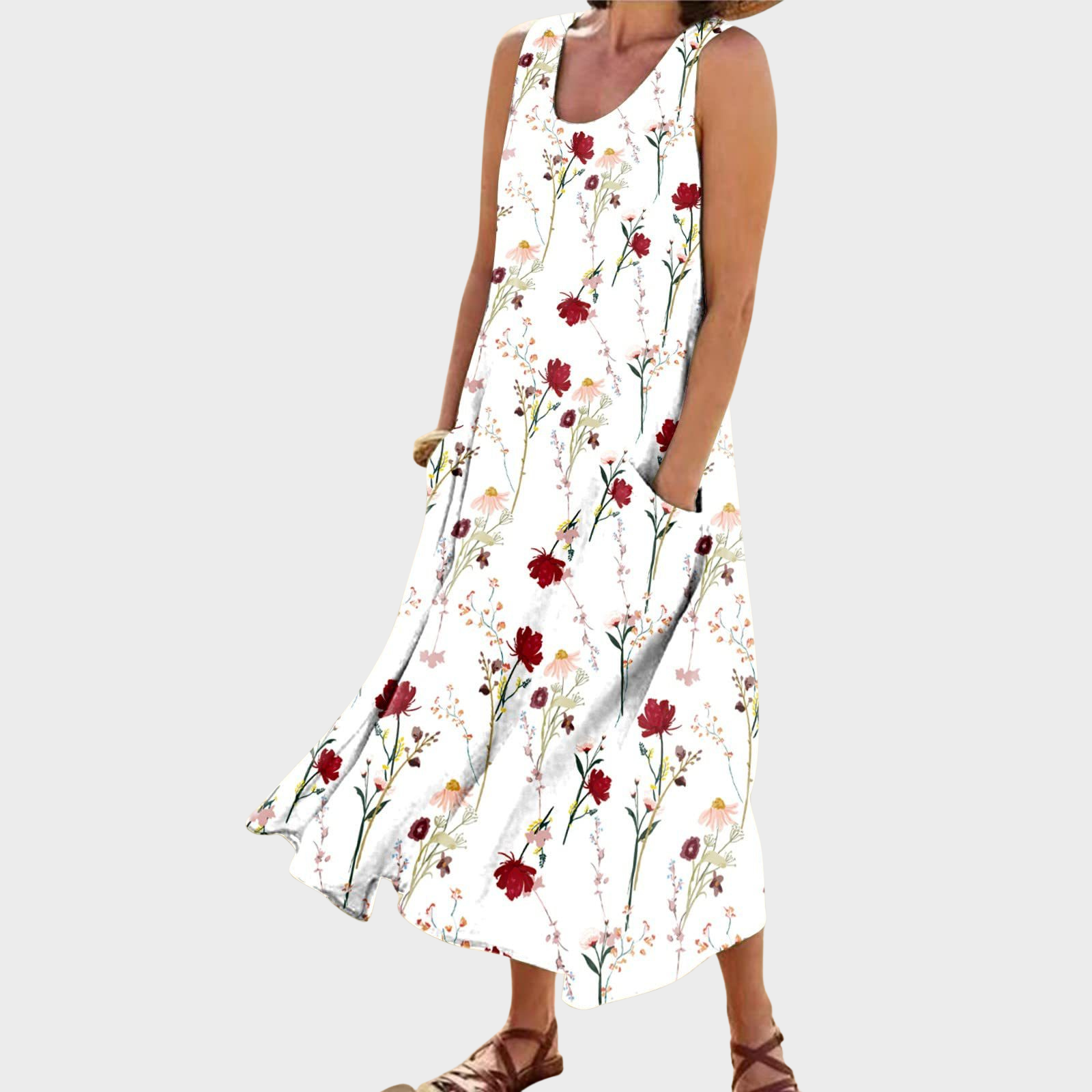 Scarlett – Romantisches rotes Blumenkleid für den Sommer