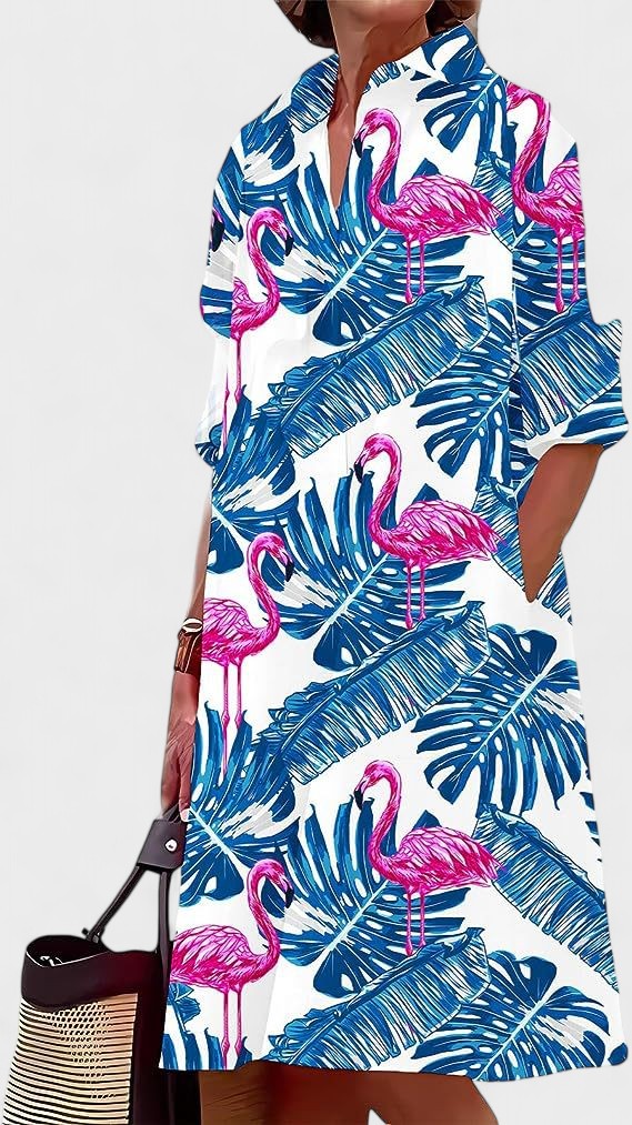 Luna – Verspieltes Tropical Hemdkleid