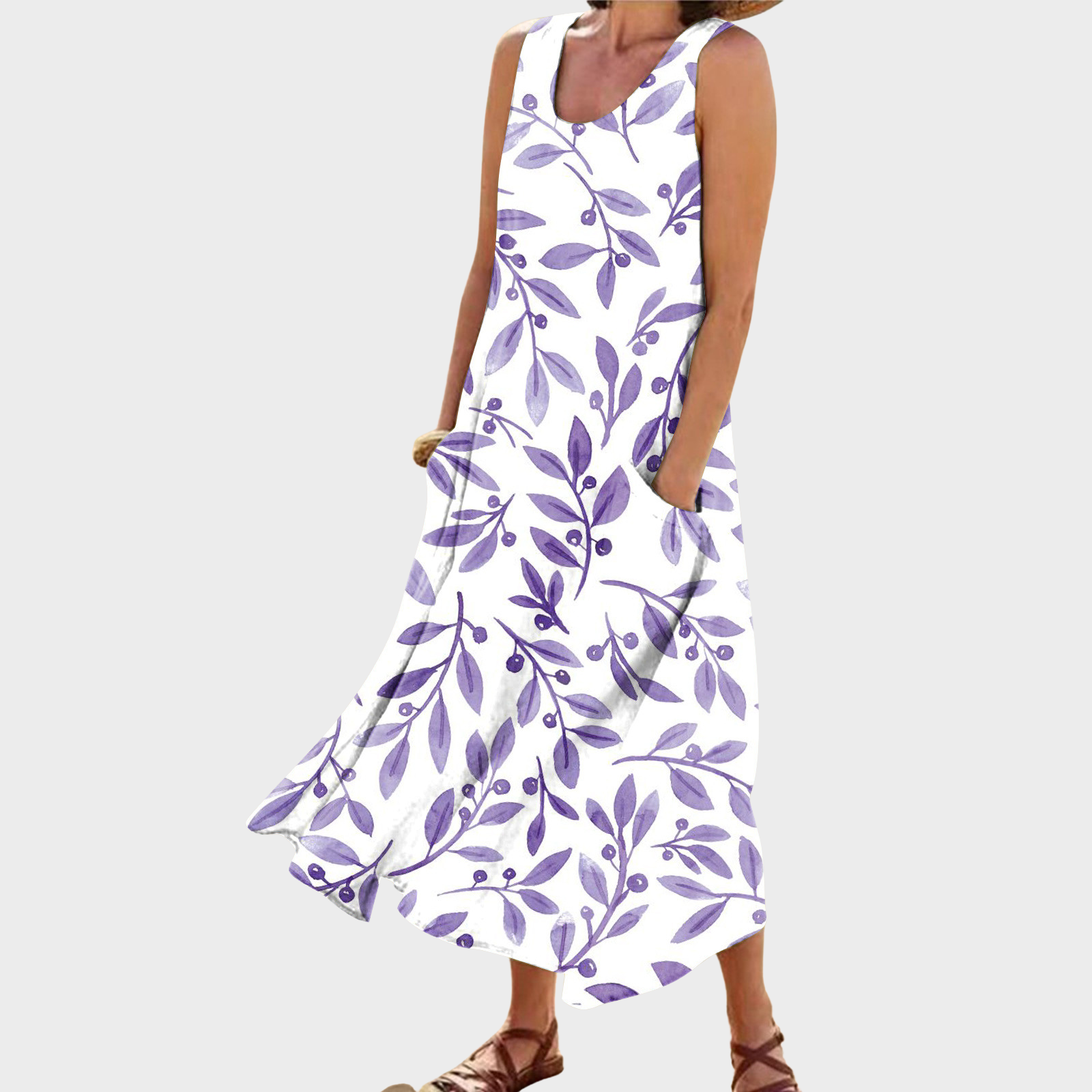 Daphne – Sommerkleid mit sanftem Blattdruck