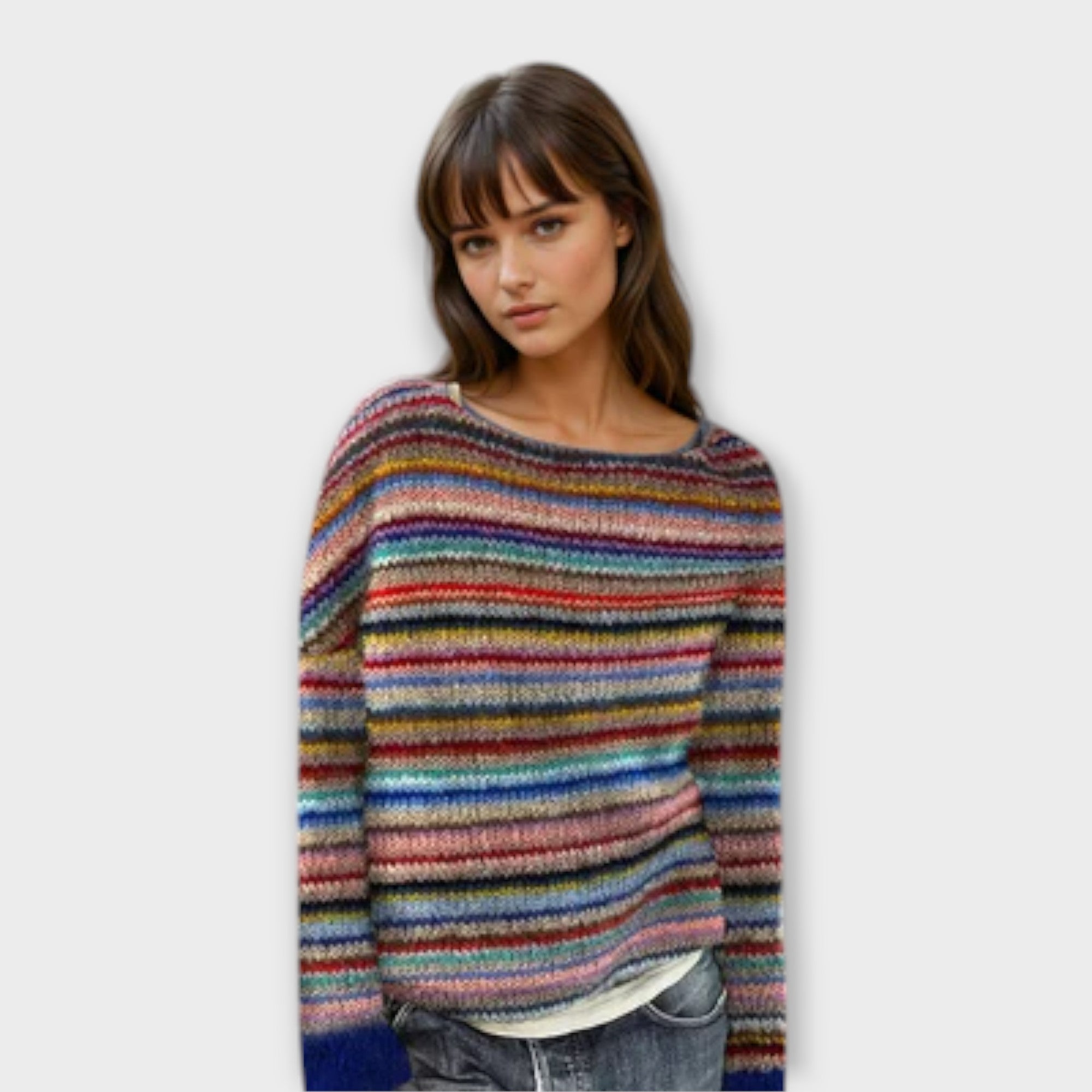 Lässiger und gemütlicher gestreifter Pullover