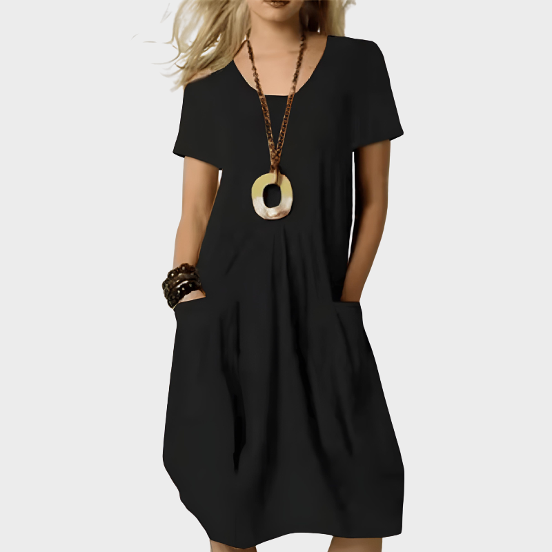 Lina – Lässiges V-Ausschnitt-Kleid