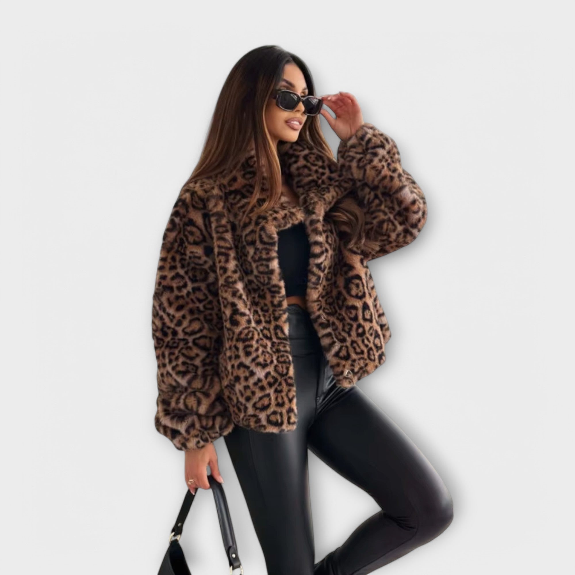 Leocadia – Kunstfelljacke mit Leopardenmuster