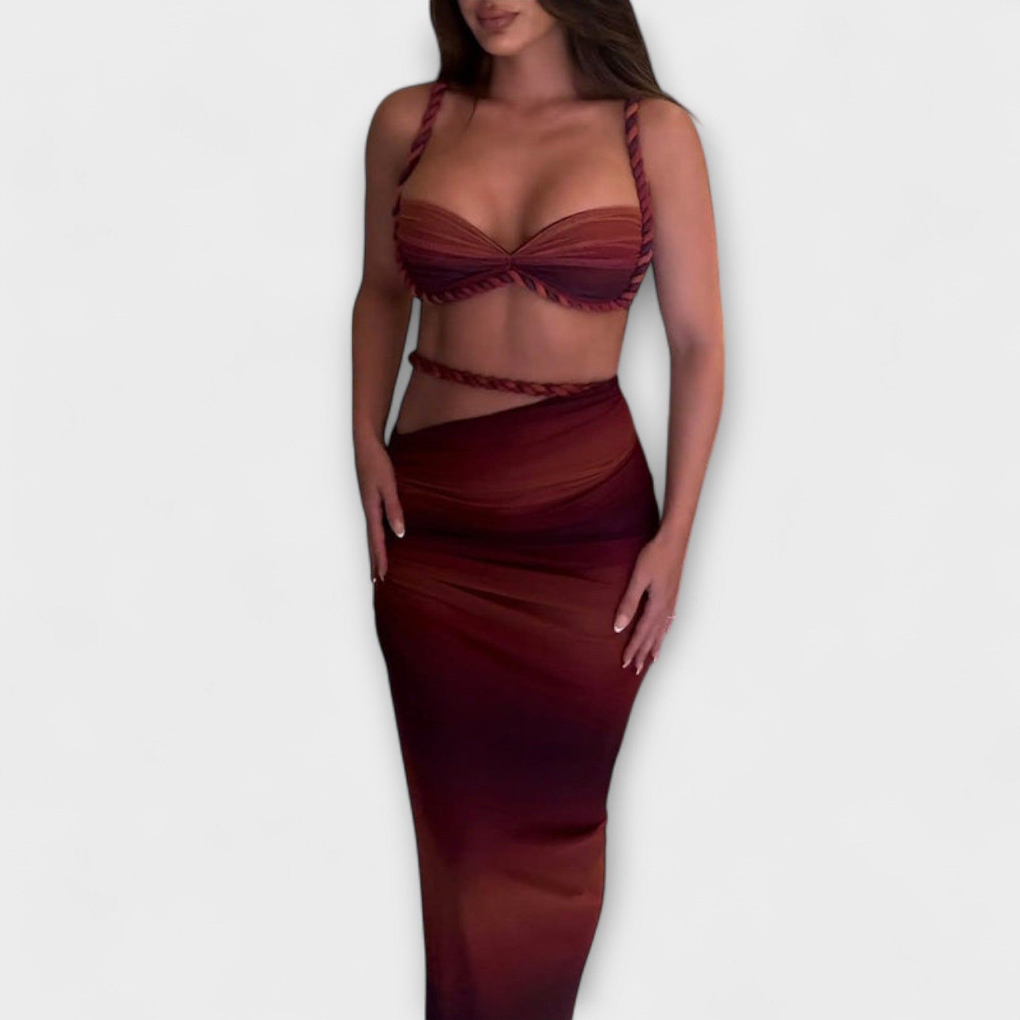 Jane - Schickes Gradient Zopf Crop Top & Overskirt Duo Nora Zurich