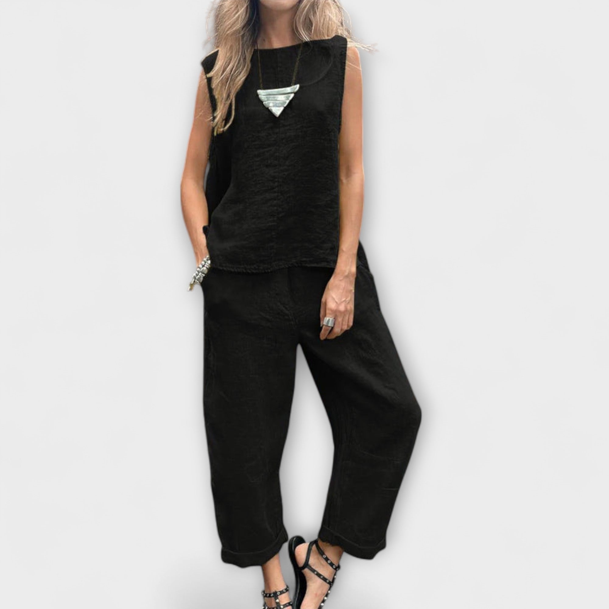 Jennifer - Entspanntes Baumwolle-Leinen Outfit Nora Zurich