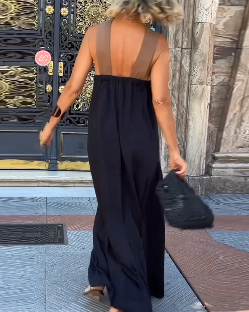 Abigail - Lässiges Kreuzhals-Loses Strandkleid