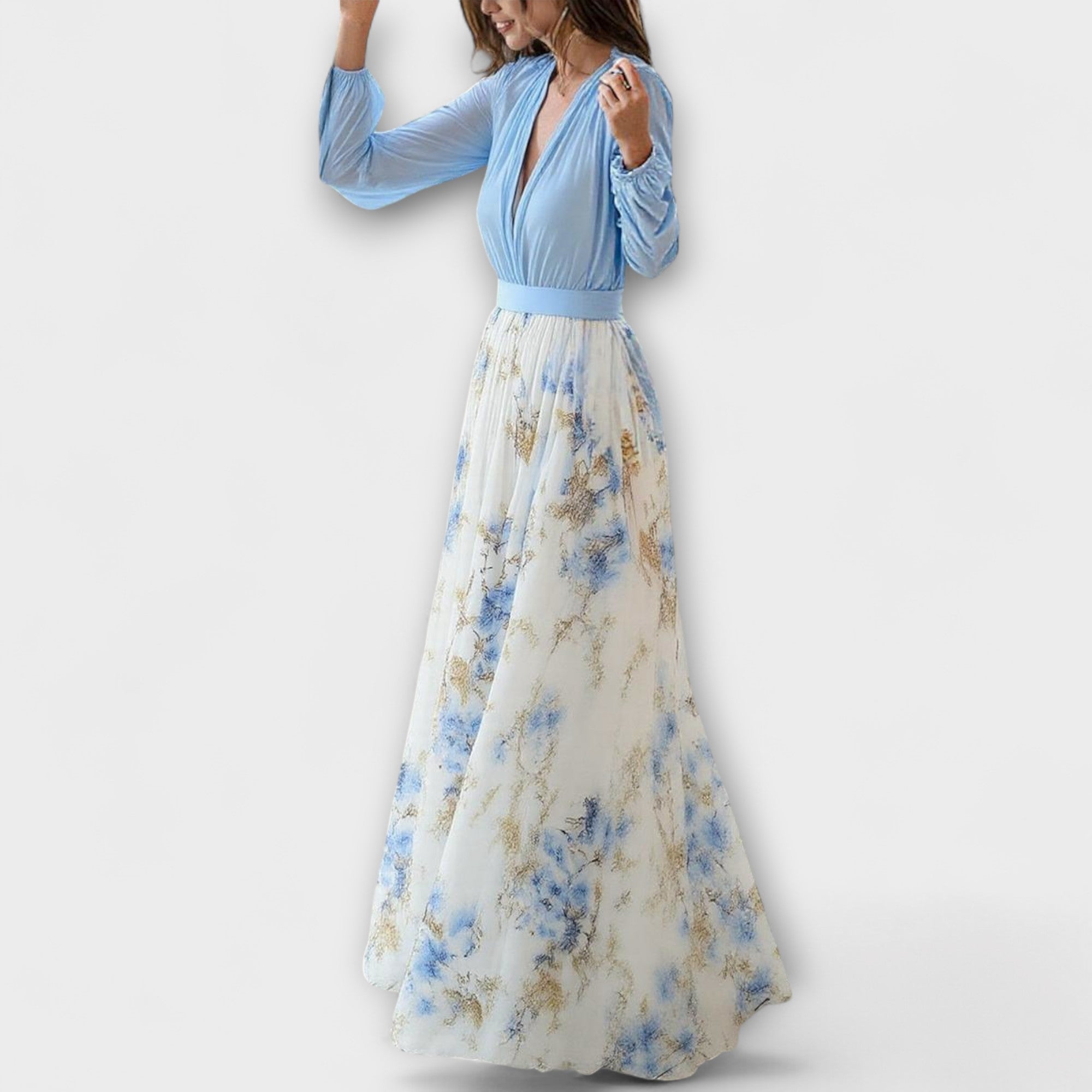 Harper - Funkelndes Floral-Maxikleid