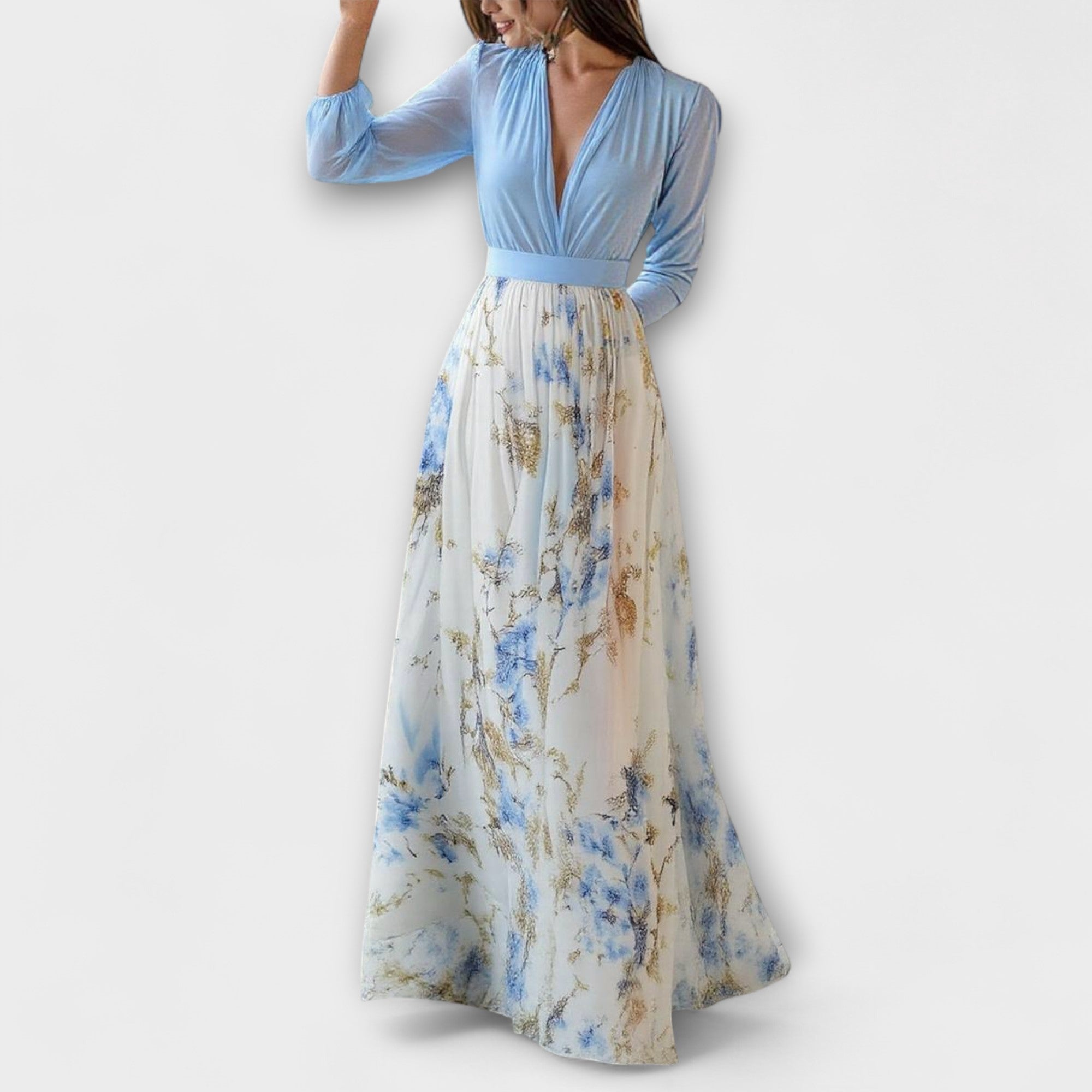Harper - Funkelndes Floral-Maxikleid