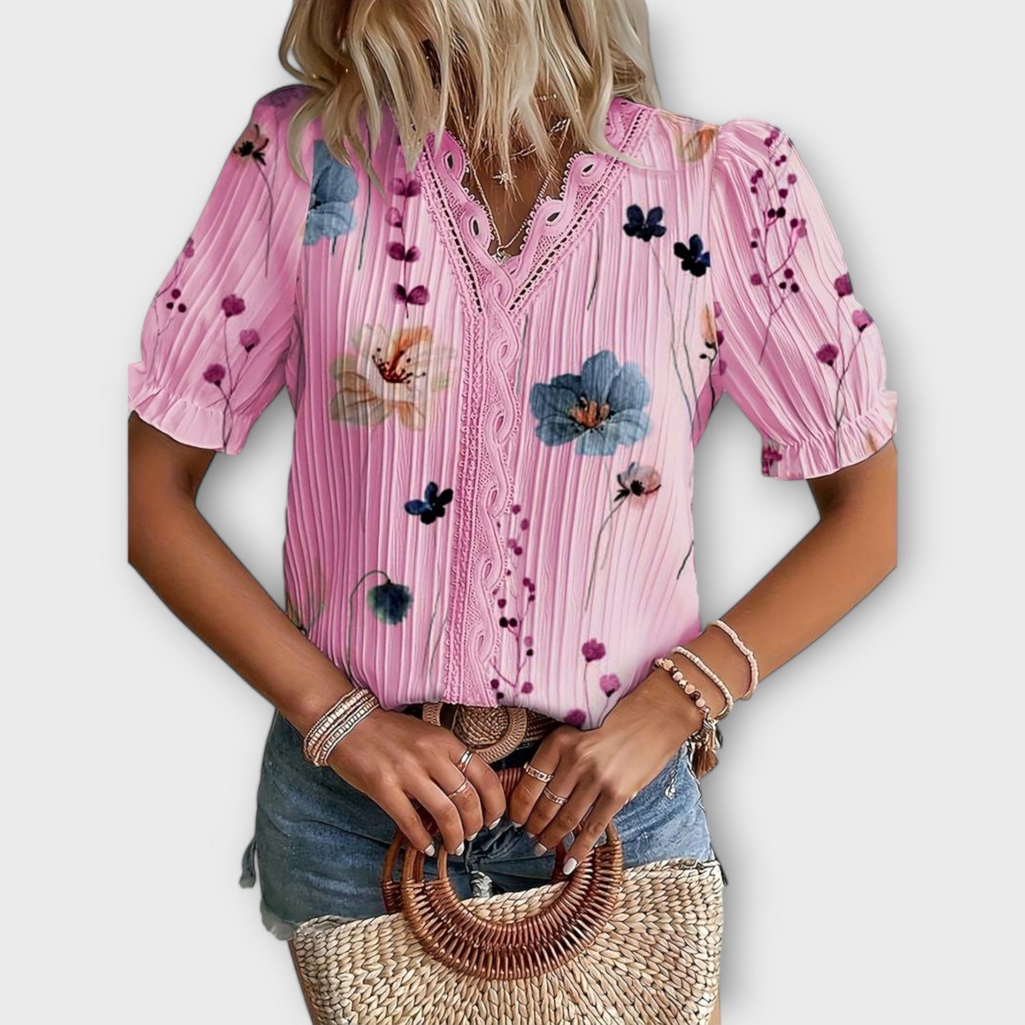 Emily – Stylische V-Ausschnitt Bluse