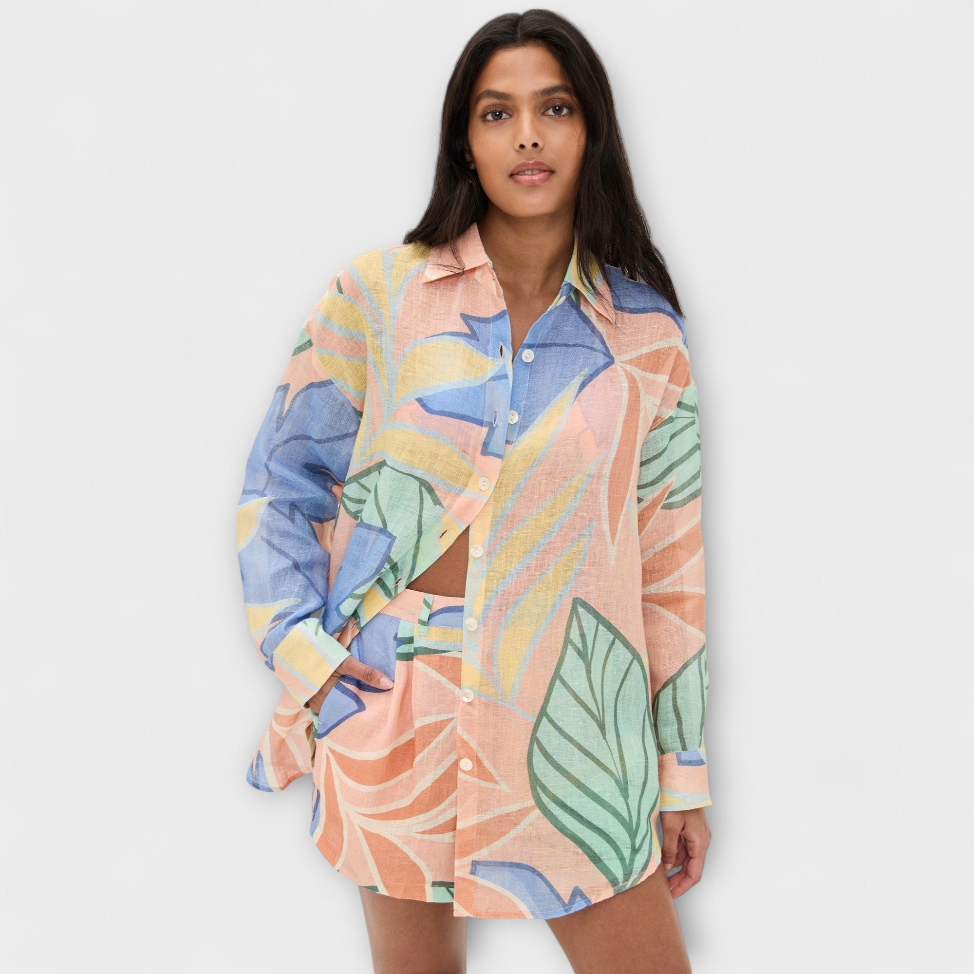 Mary - Tropisches Blattdruck Kurzset von Playa Boyfriend Nora Zurich