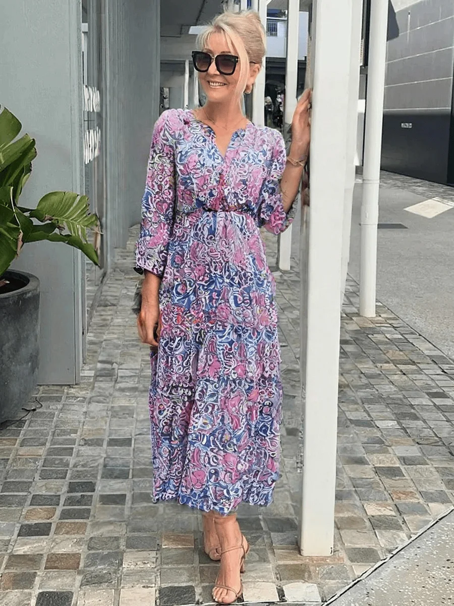 Linda | Bequemes Sommerblumenkleid