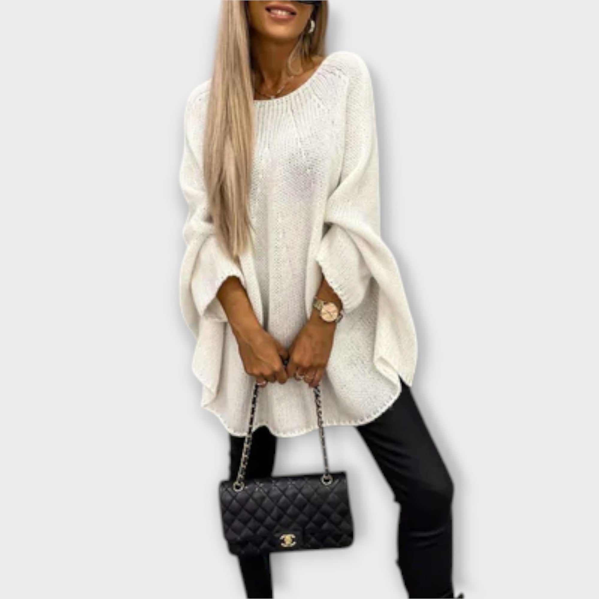 Stylischer Damenpullover mit Rundhalsausschnitt
