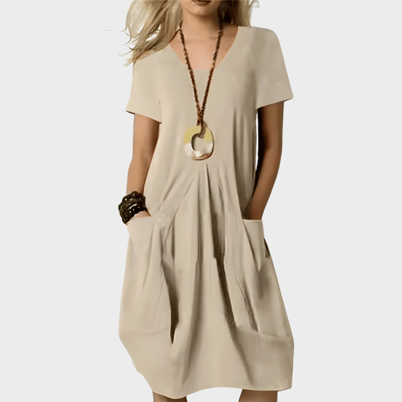 Lina – Lässiges V-Ausschnitt-Kleid