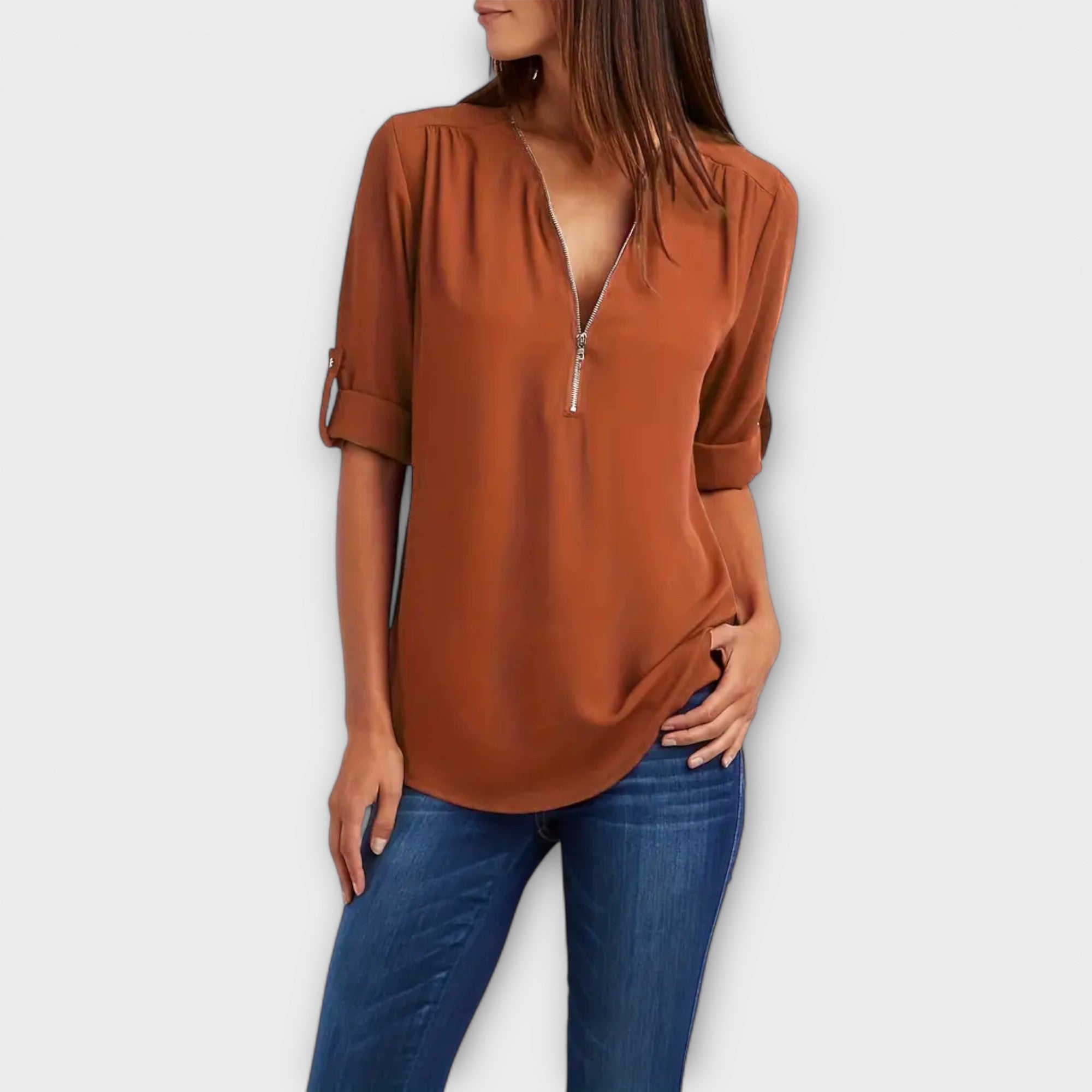 Olivia – Die Entspannte V-Ausschnitt Bluse