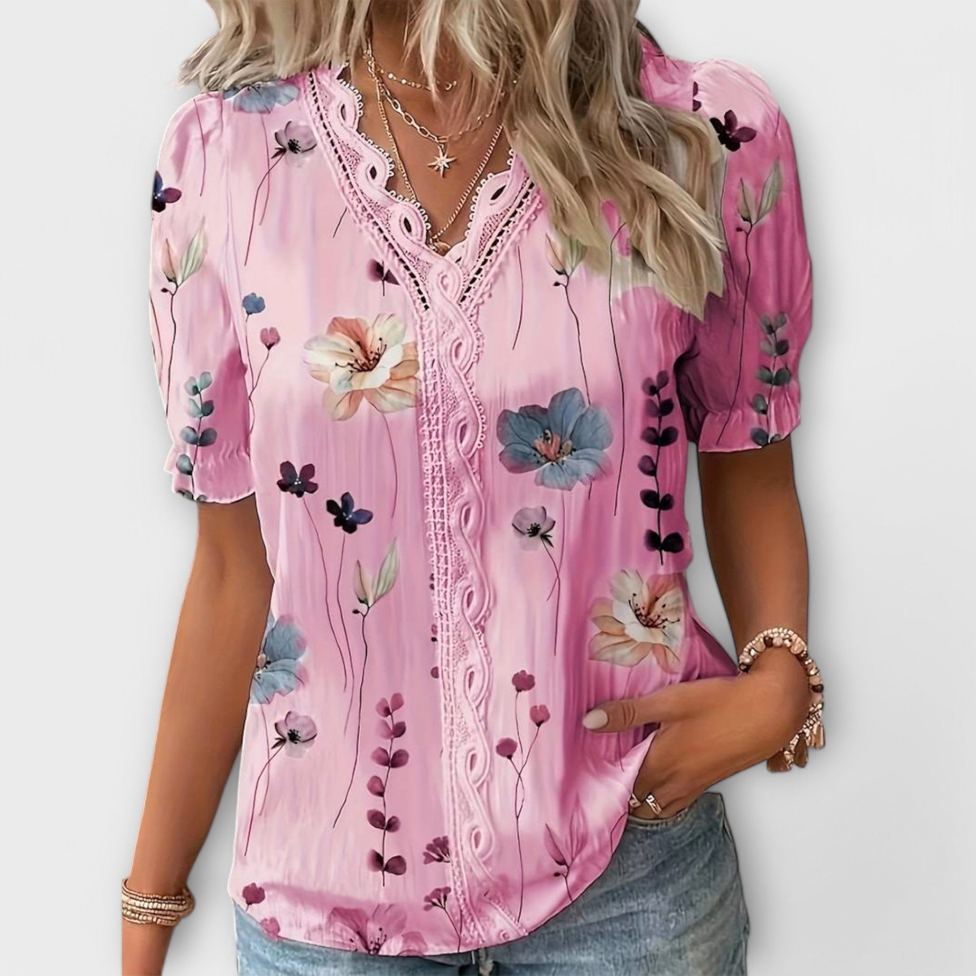 Emily – Stylische V-Ausschnitt Bluse