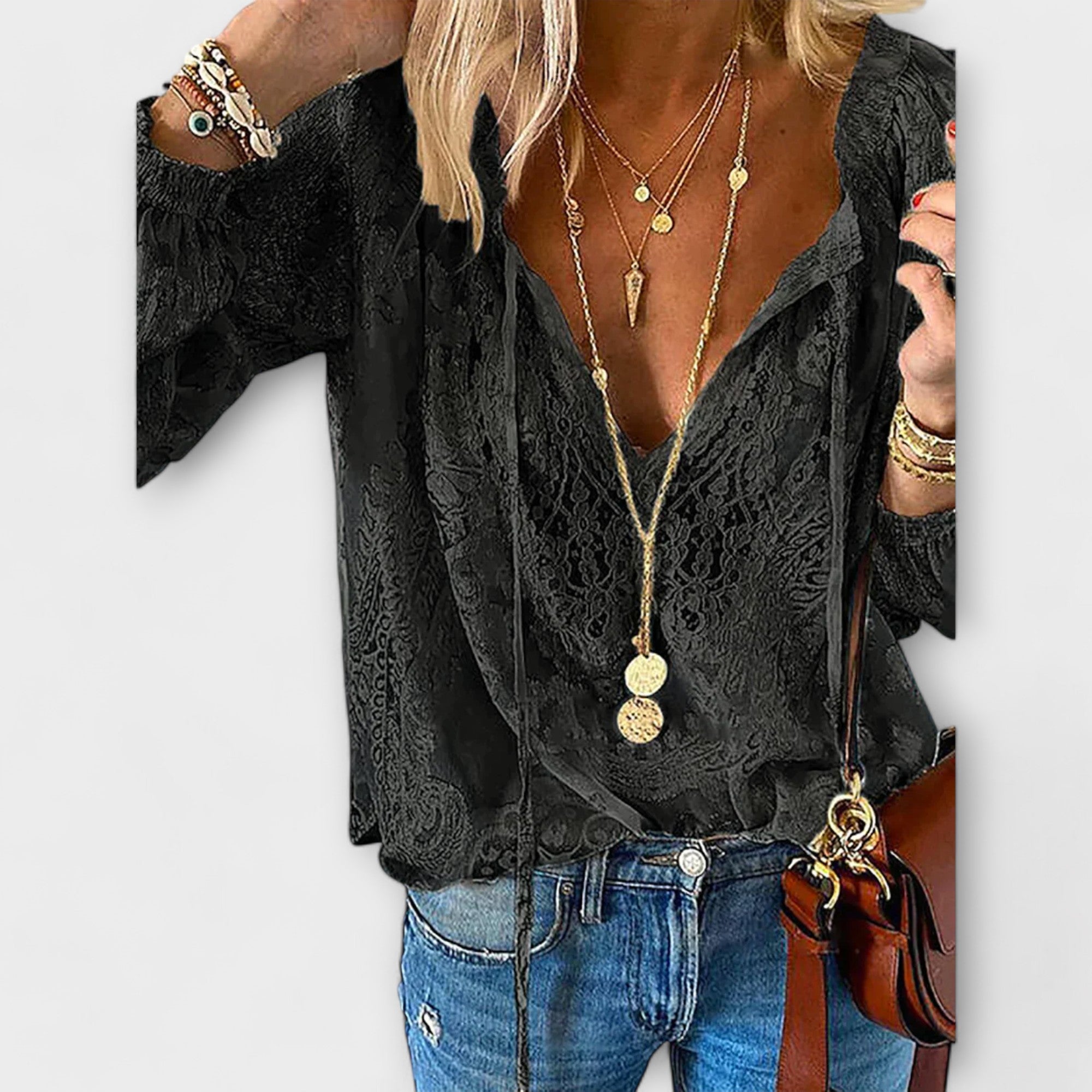Lili - Einzigartige Bluse mit Spitzen-Details