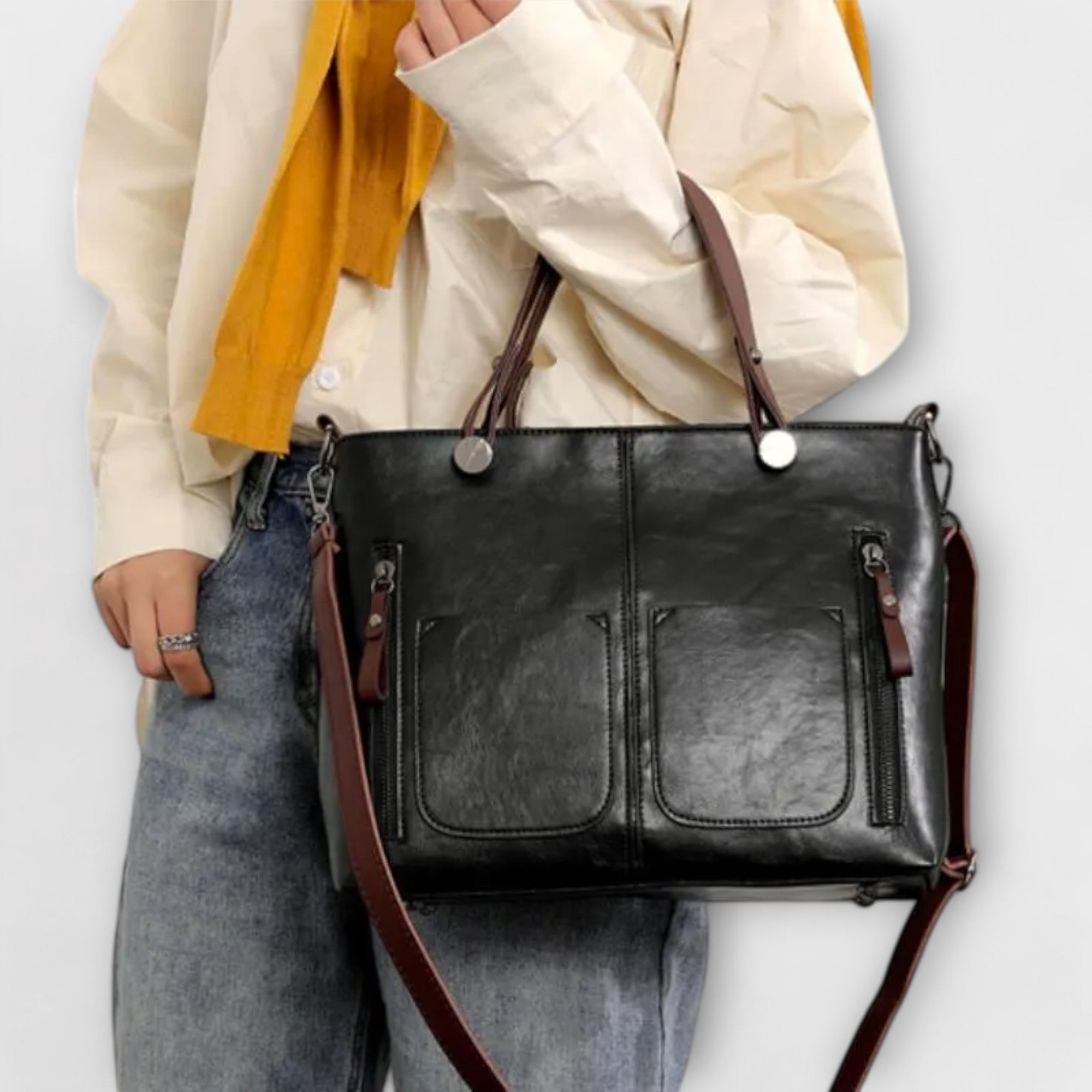 Nora. - Elegante Lederhandtasche