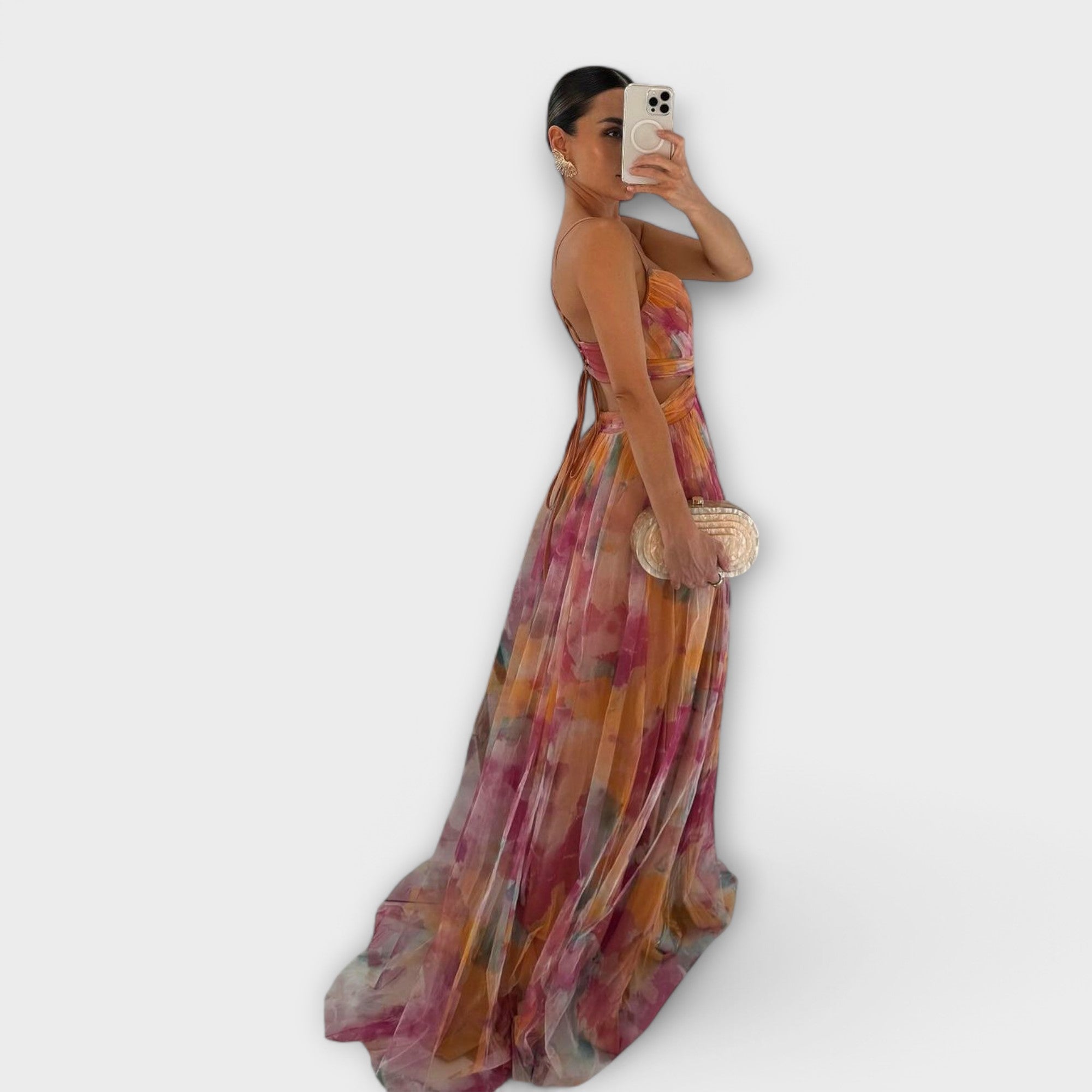 Annai Mesh Maxi Kleid - Elegant und Figurformend